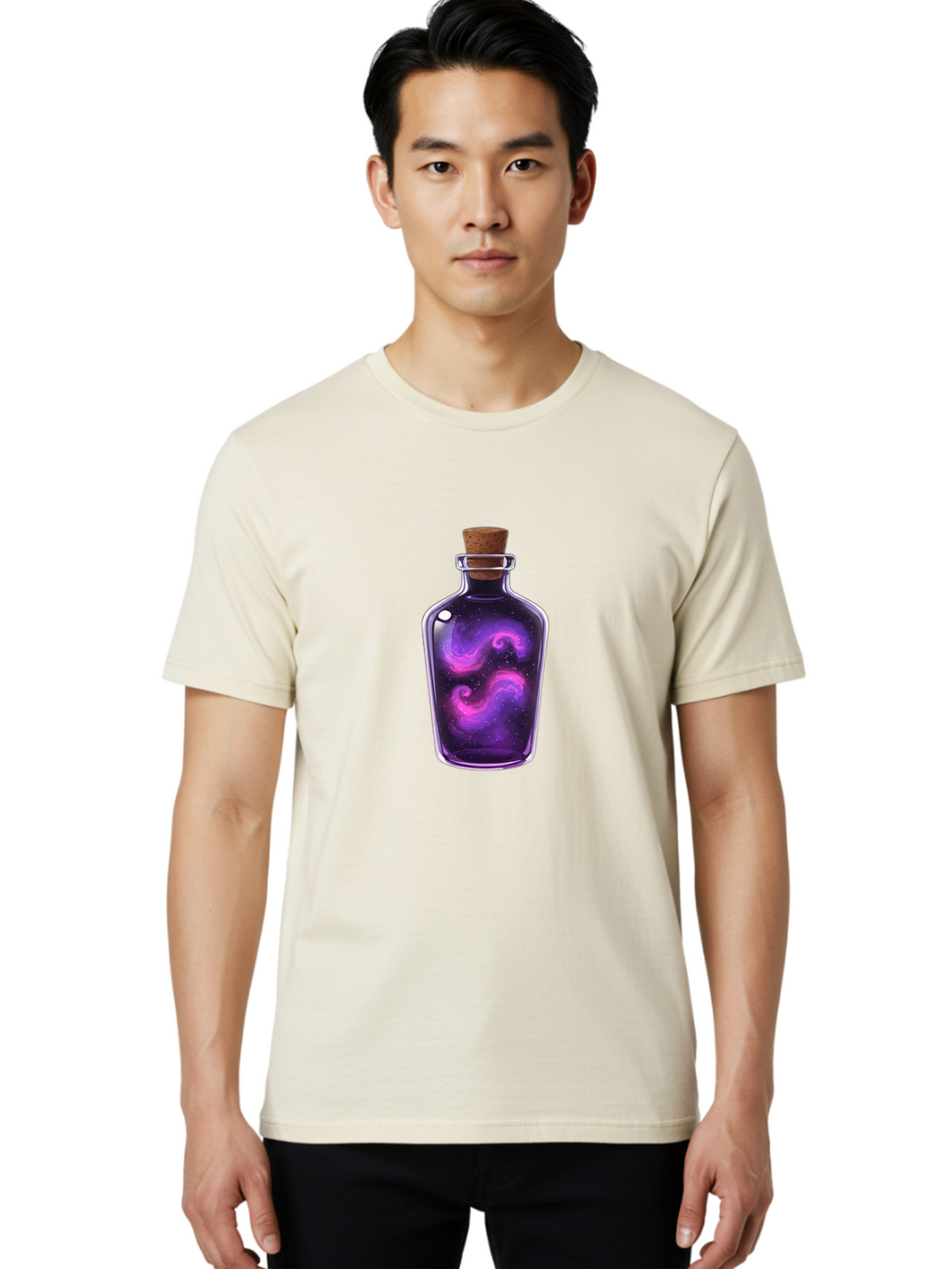 Galaxy-Bottle Men'S Graphic Tee, 100% Cotton, Comfortable Casual Summer Wear, Machine Washable, Vintage Camera, Old Camera, Antique Camera, Black Camera, Classic Photography, Photography Equipment, Nostalgic Device, Film Camera, Camera Art Bai960