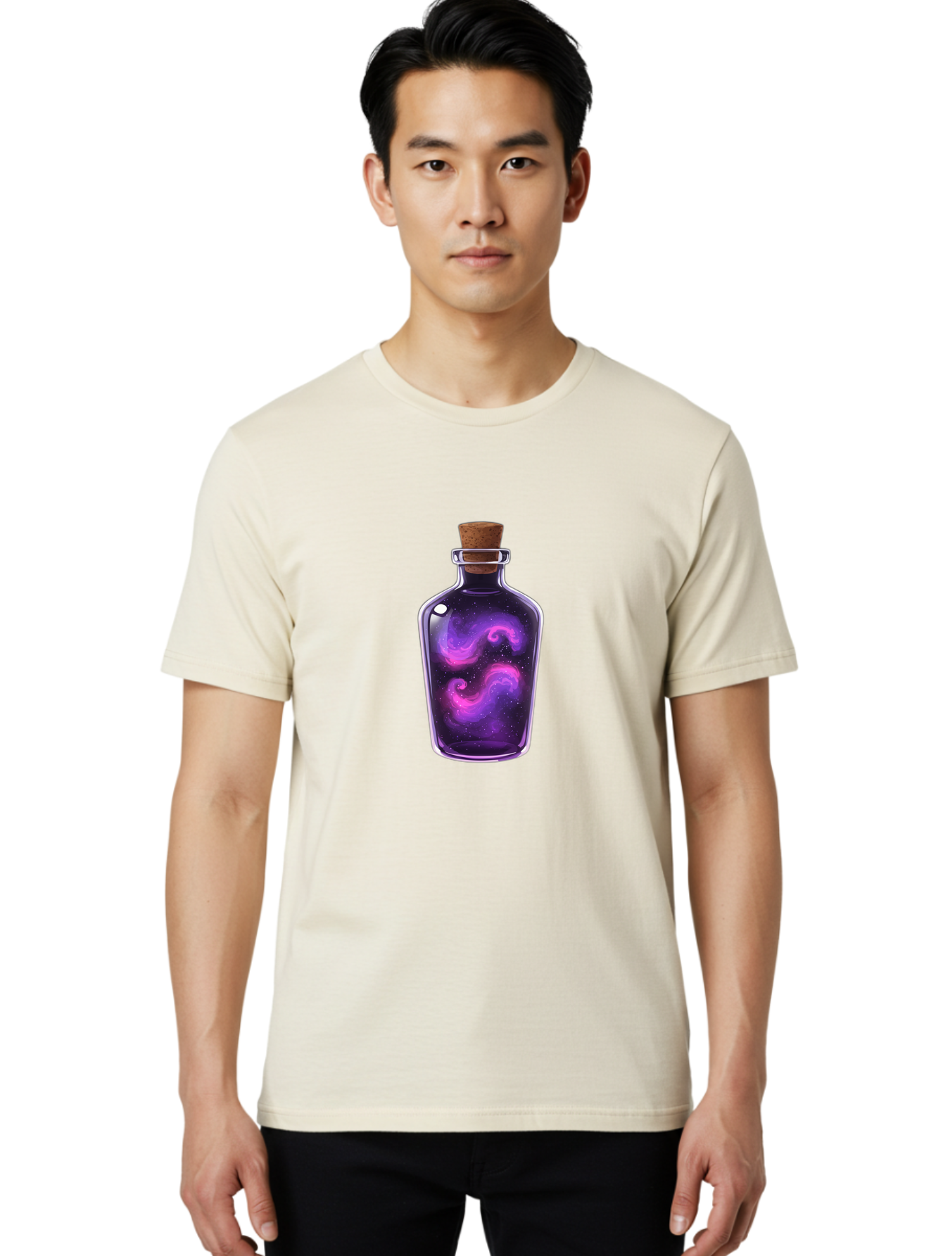 Galaxy-Bottle Men'S Graphic Tee, 100% Cotton, Comfortable Casual Summer Wear, Machine Washable, Vintage Camera, Old Camera, Antique Camera, Black Camera, Classic Photography, Photography Equipment, Nostalgic Device, Film Camera, Camera Art Bai960