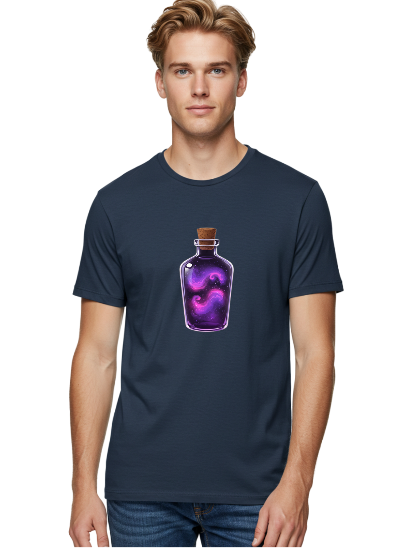 Galaxy-Bottle Men'S Graphic Tee, 100% Cotton, Comfortable Casual Summer Wear, Machine Washable, Vintage Camera, Old Camera, Antique Camera, Black Camera, Classic Photography, Photography Equipment, Nostalgic Device, Film Camera, Camera Art Bai960