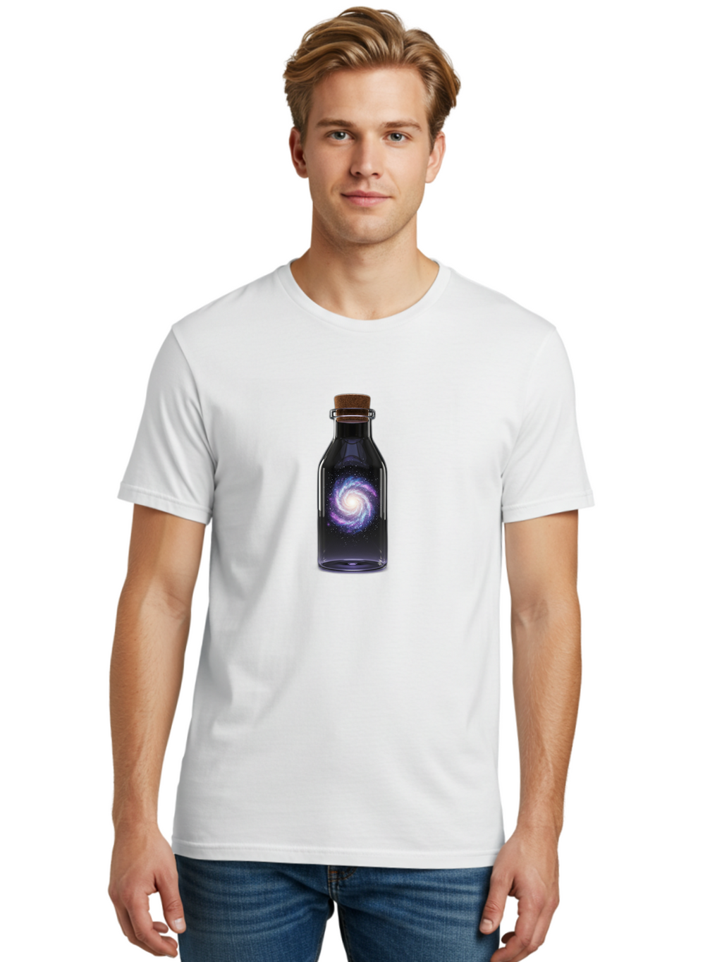 Galaxy-In-A-Bottle-12 Men'S Graphic Tee, 100% Cotton, Comfortable Casual Summer Wear, Machine Washable, Vintage Camera, Old Camera, Antique Camera, Black Camera, Classic Photography, Photography Equipment, Nostalgic Device, Film Camera, Bai966