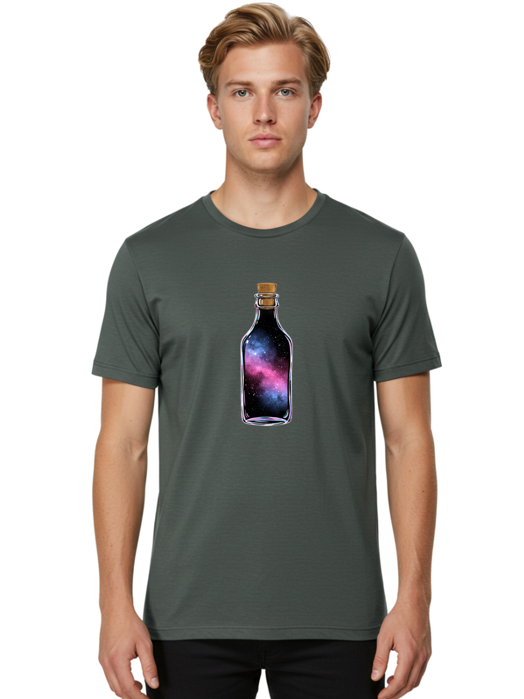 Galaxy-In-A-Bottle-16 Men'S Graphic Tee, 100% Cotton, Comfortable Casual Summer Wear, Machine Washable, Vintage Camera, Old Camera, Antique Camera, Black Camera, Classic Photography, Photography Equipment, Nostalgic Device, Film Camera, Bai970