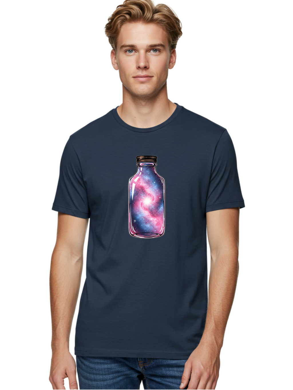 Galaxy-In-A-Bottle-17 Men'S Graphic Tee, 100% Cotton, Comfortable Casual Summer Wear, Machine Washable, Vintage Camera, Old Camera, Antique Camera, Black Camera, Classic Photography, Photography Equipment, Nostalgic Device, Film Camera, Bai971