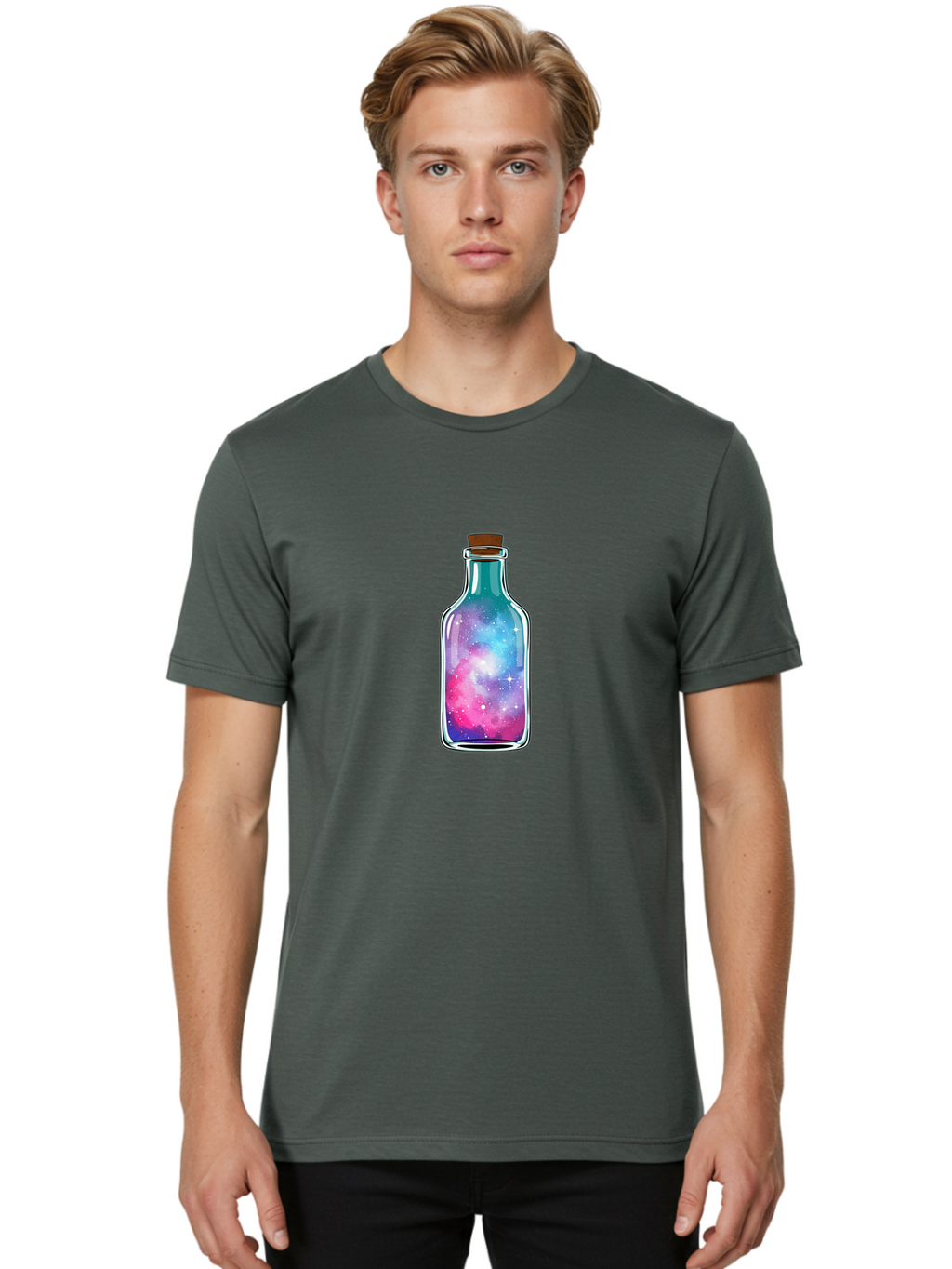 Galaxy-In-A-Bottle-19 Men'S Graphic Tee, 100% Cotton, Comfortable Casual Summer Wear, Machine Washable, Vintage Camera, Old Camera, Antique Camera, Black Camera, Classic Photography, Photography Equipment, Nostalgic Device, Film Camera, Bai973