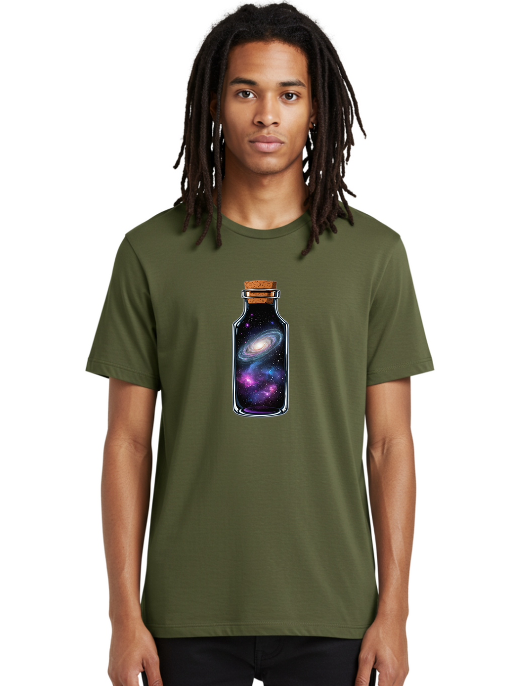 Galaxy-In-A-Bottle-2 Men'S Graphic Tee, 100% Cotton, Comfortable Casual Summer Wear, Machine Washable, Vintage Camera, Old Camera, Antique Camera, Black Camera, Classic Photography, Photography Equipment, Nostalgic Device, Film Camera, Bai974