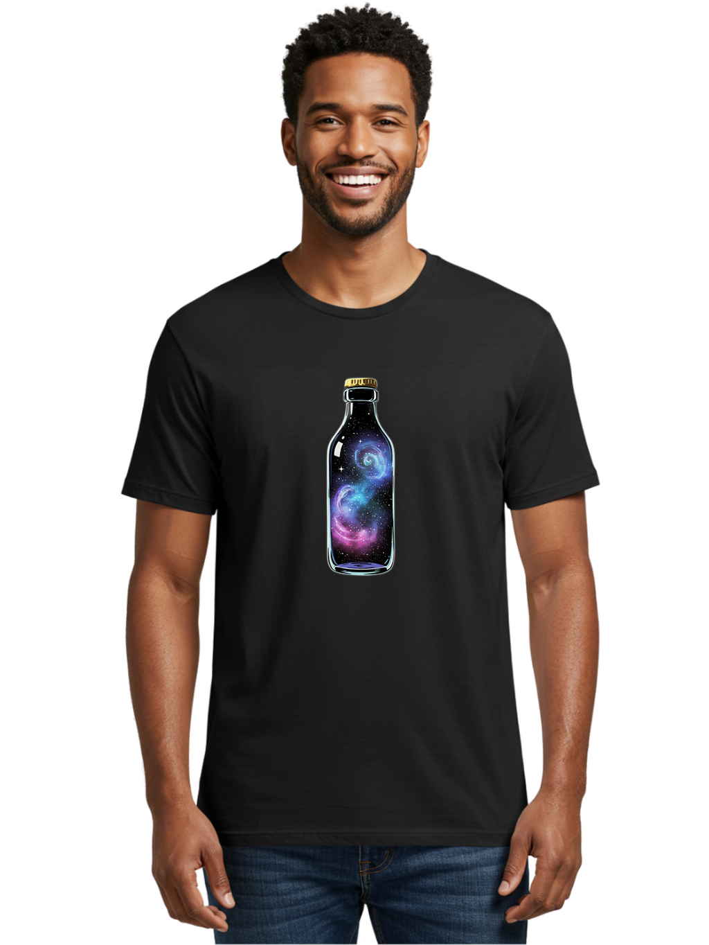 Galaxy-In-A-Bottle-28 Men'S Graphic Tee, 100% Cotton, Comfortable Casual Summer Wear, Machine Washable, Vintage Camera, Old Camera, Antique Camera, Black Camera, Classic Photography, Photography Equipment, Nostalgic Device, Film Camera, Bai983