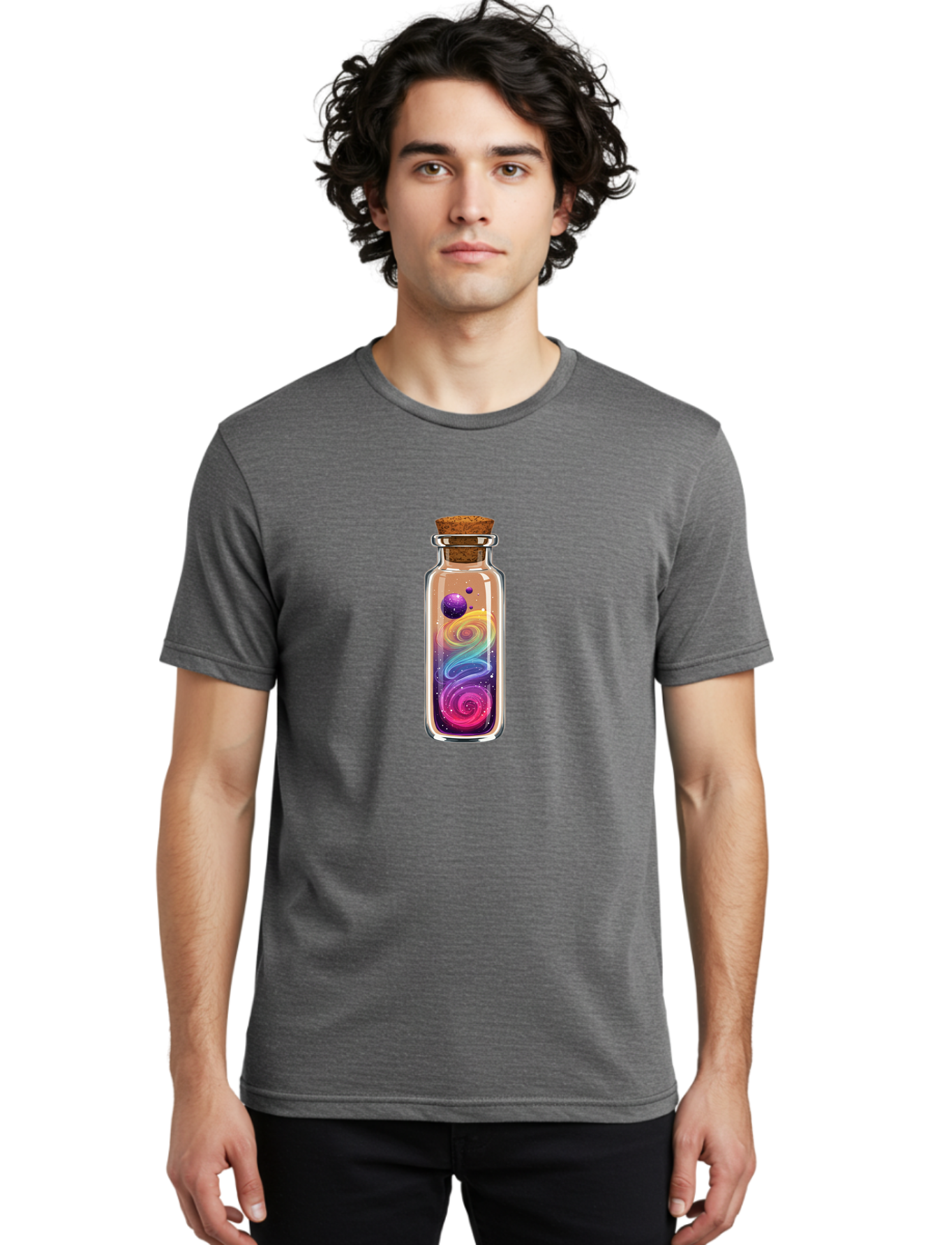 Galaxy-In-A-Bottle-3 Men'S Graphic Tee, 100% Cotton, Comfortable Casual Summer Wear, Machine Washable, Vintage Camera, Old Camera, Antique Camera, Black Camera, Classic Photography, Photography Equipment, Nostalgic Device, Film Camera, Bai985