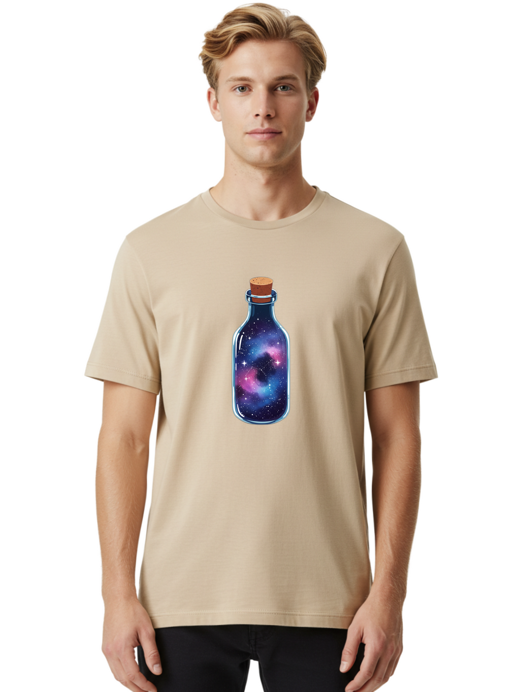 Galaxy-In-A-Bottle-30 Men'S Graphic Tee, 100% Cotton, Comfortable Casual Summer Wear, Machine Washable, Vintage Camera, Old Camera, Antique Camera, Black Camera, Classic Photography, Photography Equipment, Nostalgic Device, Film Camera, Bai986