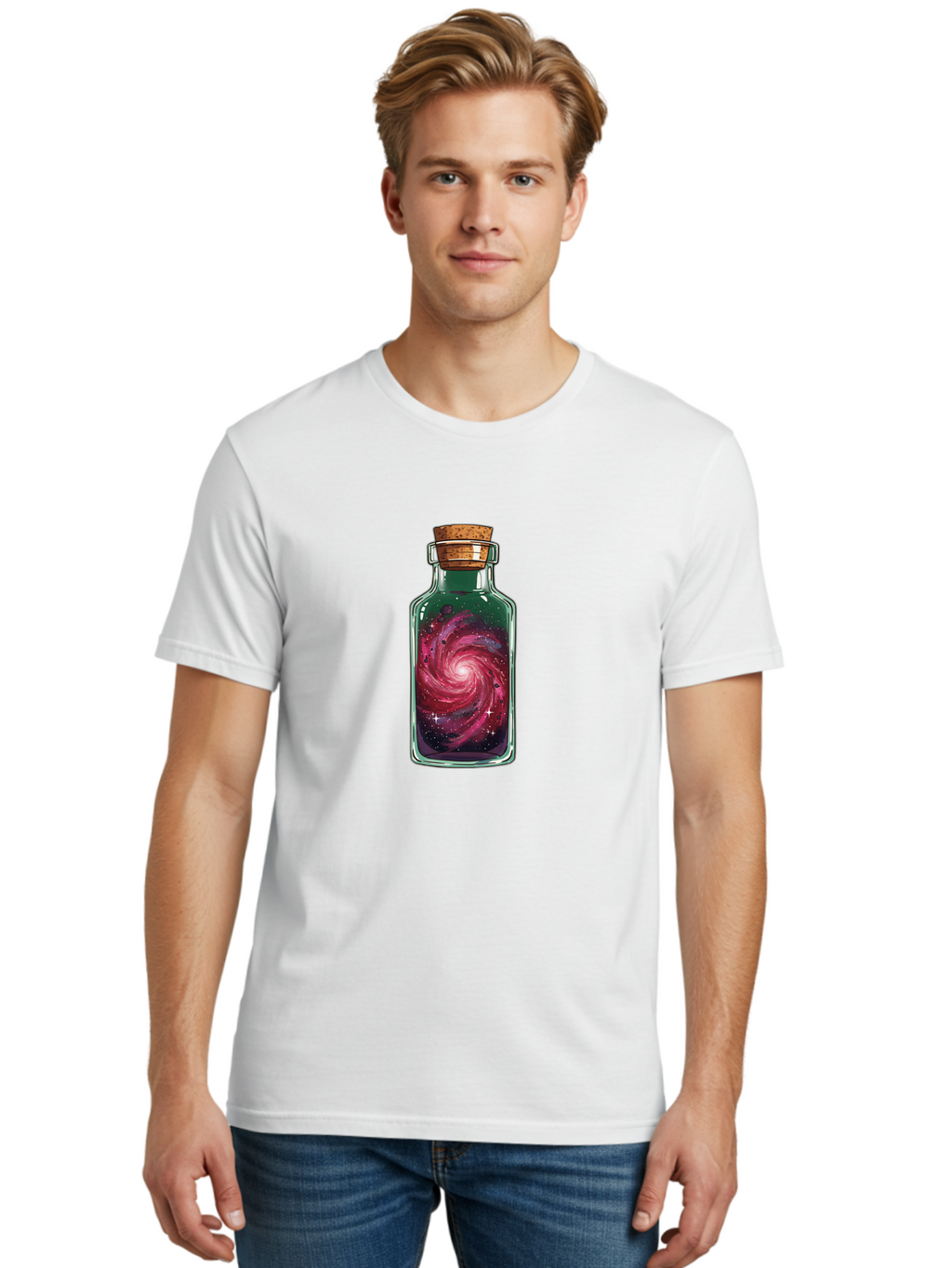 Galaxy-In-A-Bottle-32 Men'S Graphic Tee, 100% Cotton, Comfortable Casual Summer Wear, Machine Washable, Vintage Camera, Old Camera, Antique Camera, Black Camera, Classic Photography, Photography Equipment, Nostalgic Device, Film Camera, Bai988