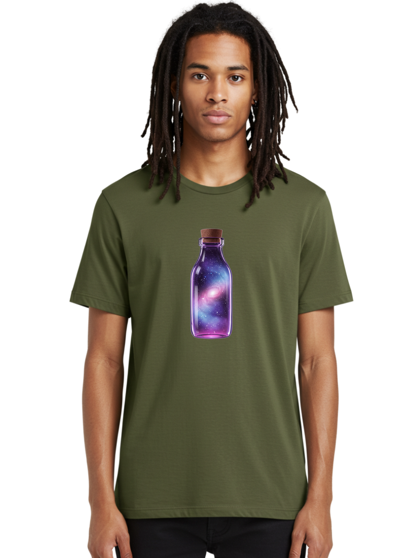 Galaxy-In-A-Bottle-4 Men'S Graphic Tee, 100% Cotton, Comfortable Casual Summer Wear, Machine Washable, Vintage Camera, Old Camera, Antique Camera, Black Camera, Classic Photography, Photography Equipment, Nostalgic Device, Film Camera, Bai996