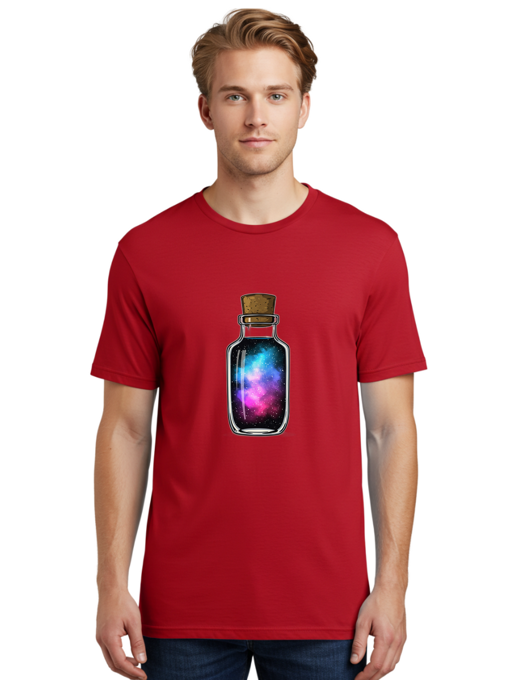 Galaxy-In-A-Bottle-9 Men'S Graphic Tee, 100% Cotton, Comfortable Casual Summer Wear, Machine Washable, Vintage Camera, Old Camera, Antique Camera, Black Camera, Classic Photography, Photography Equipment, Nostalgic Device, Film Camera, Baj012