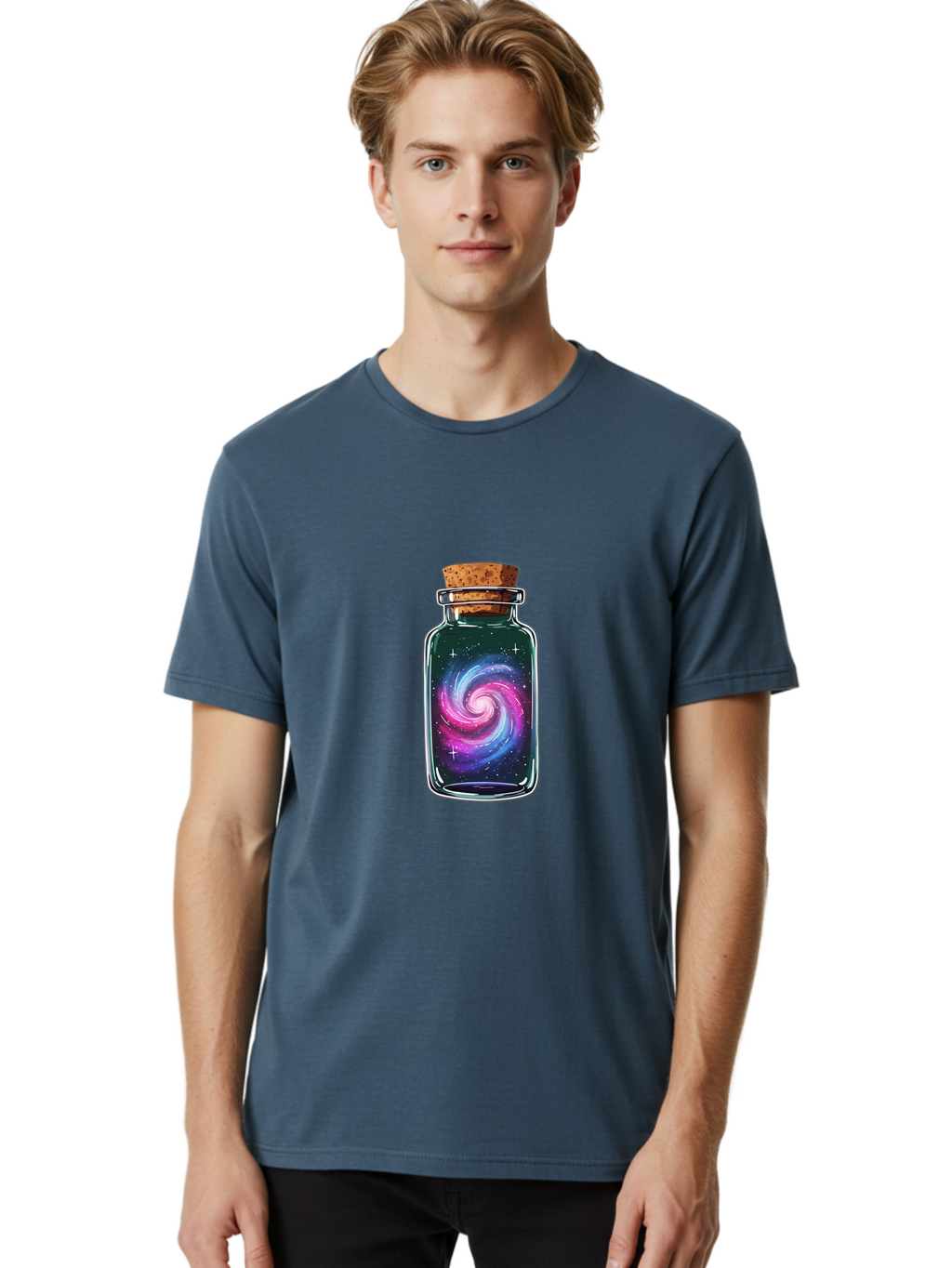 Galaxy-In-A-Jar-2 Men'S Graphic Tee, 100% Cotton, Comfortable Casual Summer Wear, Machine Washable, Vintage Camera, Old Camera, Antique Camera, Black Camera, Classic Photography, Photography Equipment, Nostalgic Device, Film Camera, Camera Art Baj015