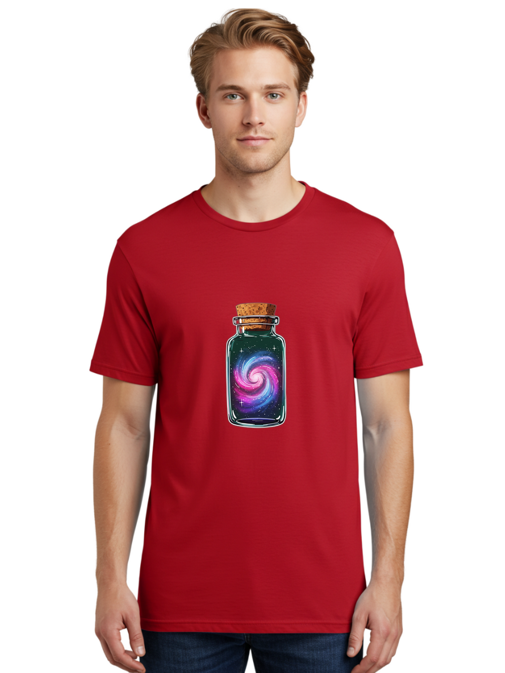 Galaxy-In-A-Jar-2 Men'S Graphic Tee, 100% Cotton, Comfortable Casual Summer Wear, Machine Washable, Vintage Camera, Old Camera, Antique Camera, Black Camera, Classic Photography, Photography Equipment, Nostalgic Device, Film Camera, Camera Art Baj015