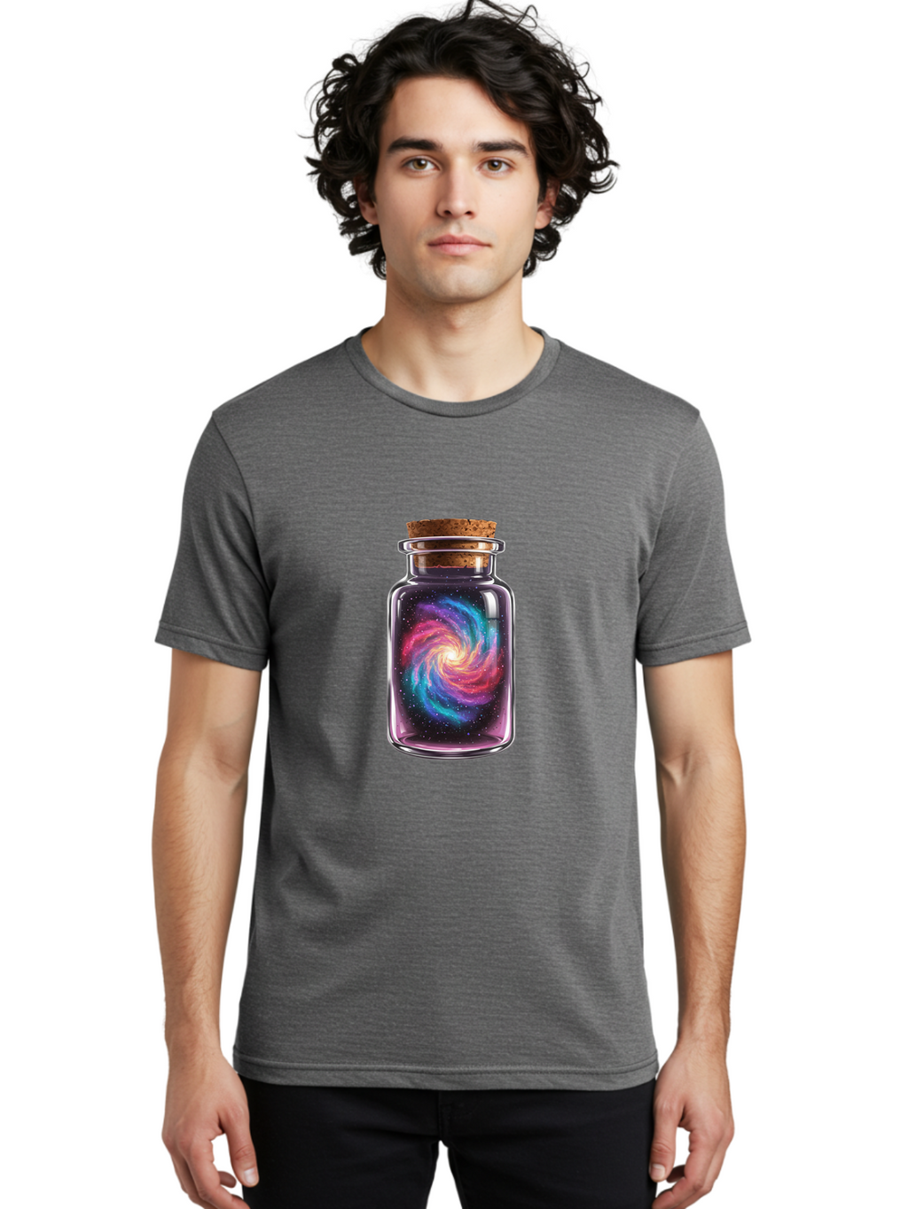 Galaxy-In-A-Jar-4 Men'S Graphic Tee, 100% Cotton, Comfortable Casual Summer Wear, Machine Washable, Vintage Camera, Old Camera, Antique Camera, Black Camera, Classic Photography, Photography Equipment, Nostalgic Device, Film Camera, Camera Art Baj017