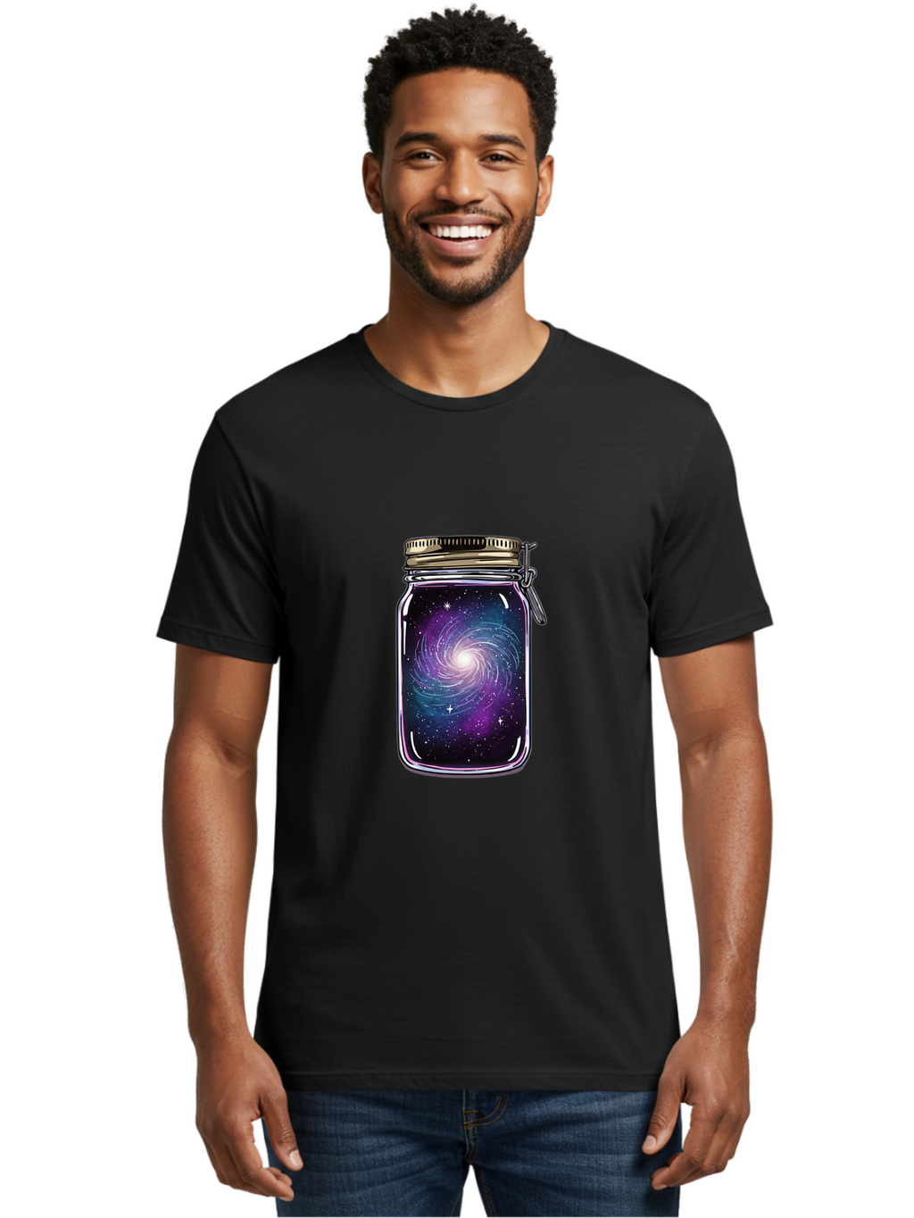 Galaxy-In-A-Jar Men'S Graphic Tee, 100% Cotton, Comfortable Casual Summer Wear, Machine Washable, Vintage Camera, Old Camera, Antique Camera, Black Camera, Classic Photography, Photography Equipment, Nostalgic Device, Film Camera, Camera Art Baj019