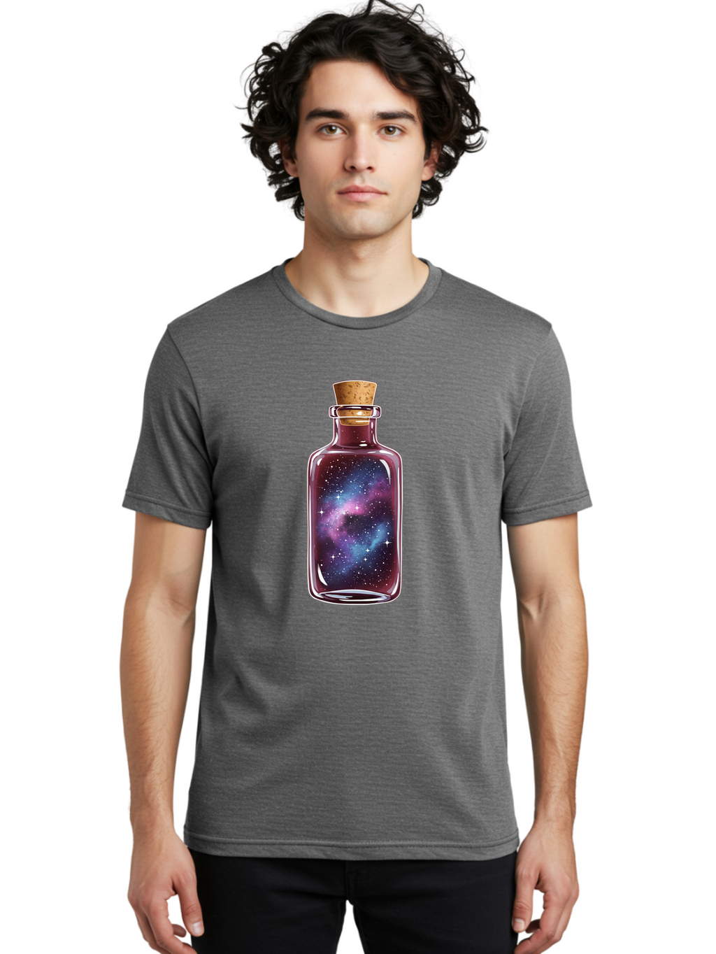 Galaxy-In-Bottle-14 Men'S Graphic Tee, 100% Cotton, Comfortable Casual Summer Wear, Machine Washable, Vintage Camera, Old Camera, Antique Camera, Black Camera, Classic Photography, Photography Equipment, Nostalgic Device, Film Camera, Baj025