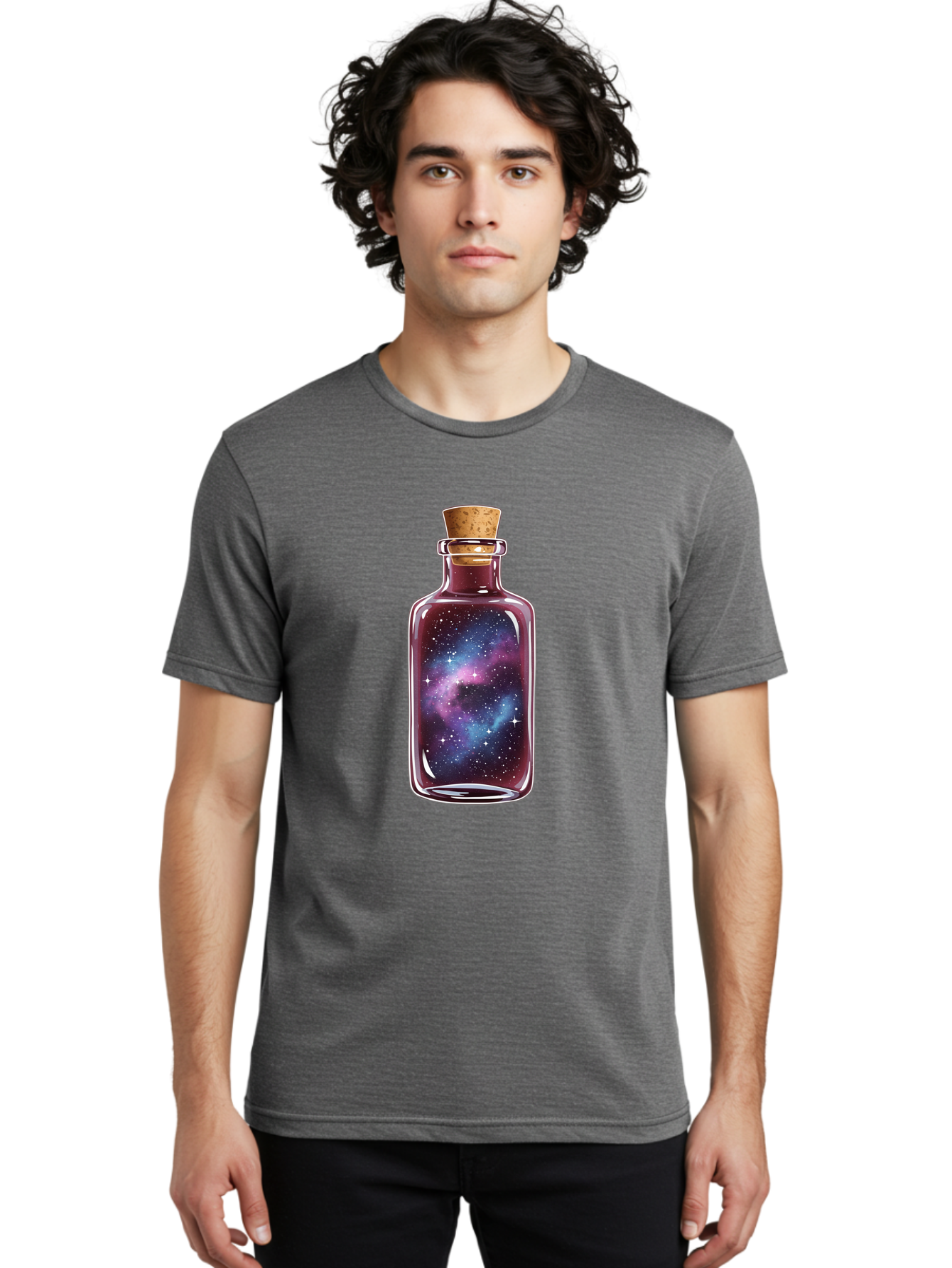 Galaxy-In-Bottle-14 Men'S Graphic Tee, 100% Cotton, Comfortable Casual Summer Wear, Machine Washable, Vintage Camera, Old Camera, Antique Camera, Black Camera, Classic Photography, Photography Equipment, Nostalgic Device, Film Camera, Baj025
