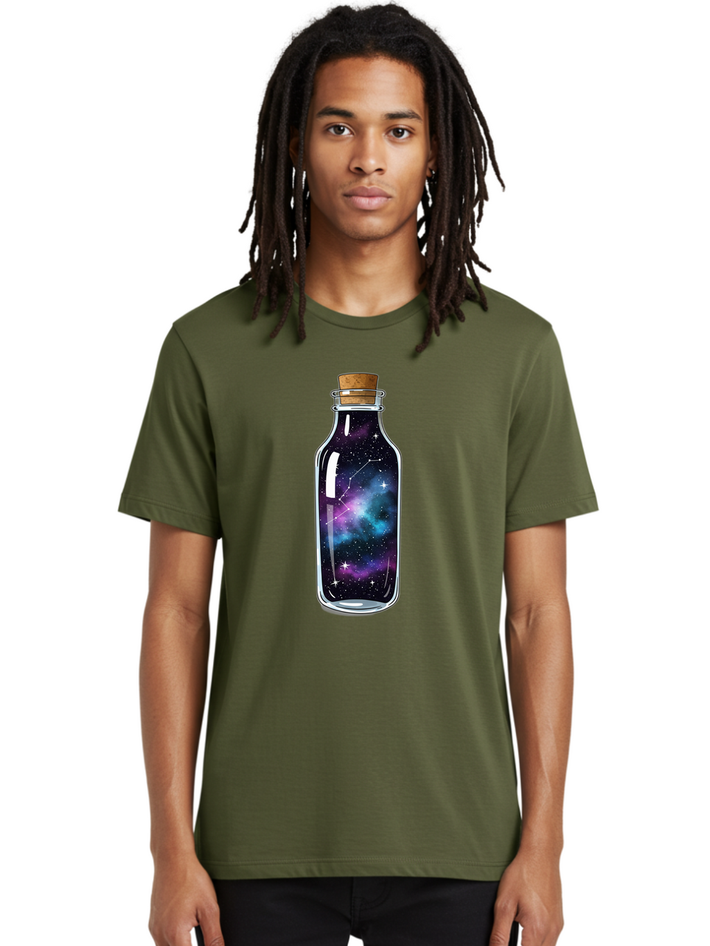 Galaxy-In-Bottle-15 Men'S Graphic Tee, 100% Cotton, Comfortable Casual Summer Wear, Machine Washable, Vintage Camera, Old Camera, Antique Camera, Black Camera, Classic Photography, Photography Equipment, Nostalgic Device, Film Camera, Baj026
