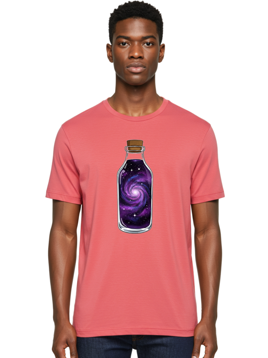Galaxy-In-Bottle-16 Men'S Graphic Tee, 100% Cotton, Comfortable Casual Summer Wear, Machine Washable, Vintage Camera, Old Camera, Antique Camera, Black Camera, Classic Photography, Photography Equipment, Nostalgic Device, Film Camera, Baj027