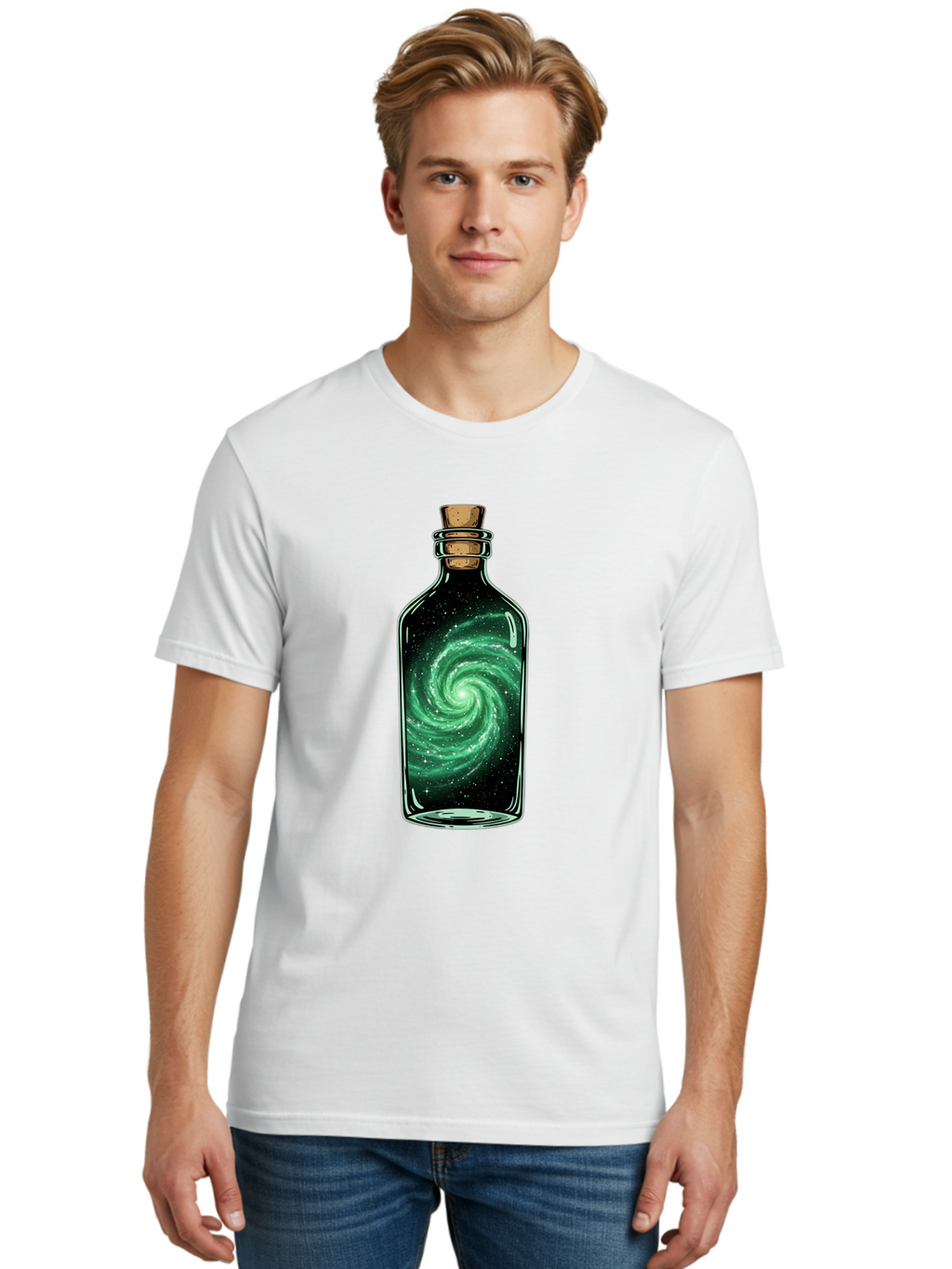 Galaxy-In-Bottle-17 Men'S Graphic Tee, 100% Cotton, Comfortable Casual Summer Wear, Machine Washable, Vintage Camera, Old Camera, Antique Camera, Black Camera, Classic Photography, Photography Equipment, Nostalgic Device, Film Camera, Baj028