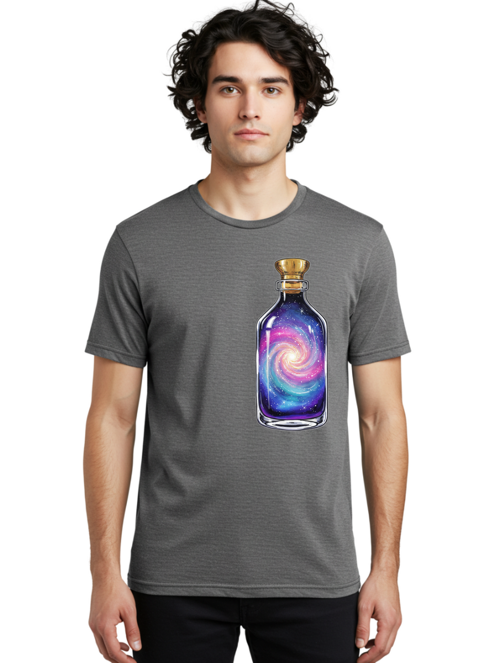 Galaxy-In-Bottle-21 Men'S Graphic Tee, 100% Cotton, Comfortable Casual Summer Wear, Machine Washable, Vintage Camera, Old Camera, Antique Camera, Black Camera, Classic Photography, Photography Equipment, Nostalgic Device, Film Camera, Baj033
