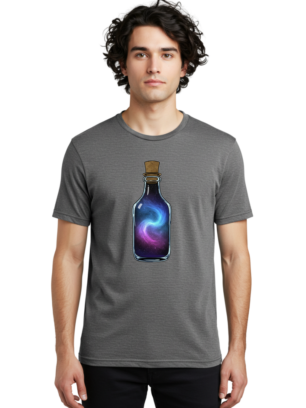 Galaxy-In-Bottle-22 Men'S Graphic Tee, 100% Cotton, Comfortable Casual Summer Wear, Machine Washable, Vintage Camera, Old Camera, Antique Camera, Black Camera, Classic Photography, Photography Equipment, Nostalgic Device, Film Camera, Baj034