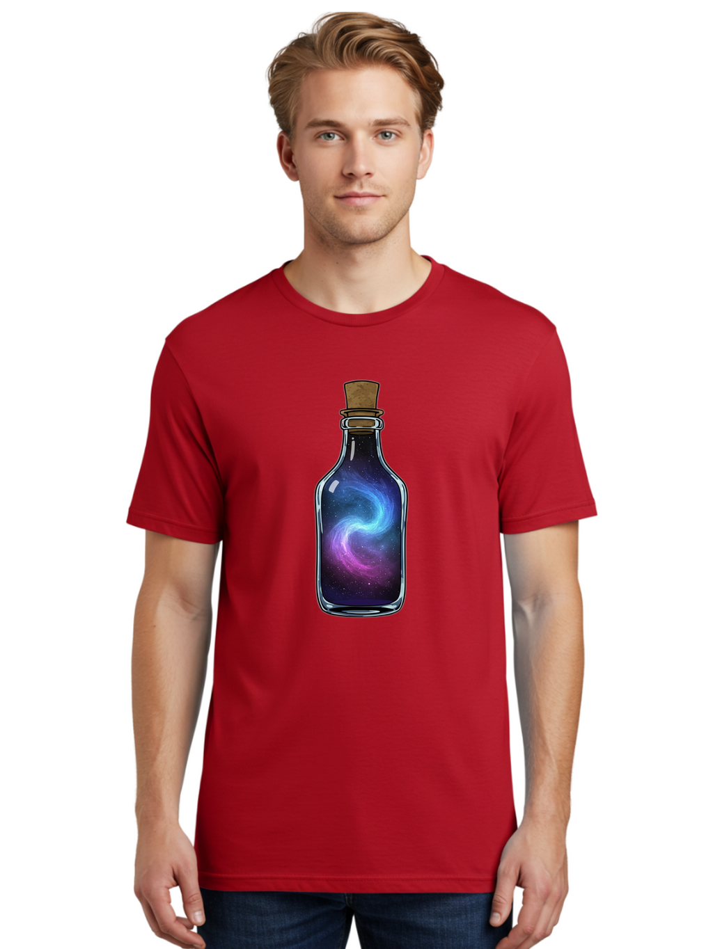 Galaxy-In-Bottle-22 Men'S Graphic Tee, 100% Cotton, Comfortable Casual Summer Wear, Machine Washable, Vintage Camera, Old Camera, Antique Camera, Black Camera, Classic Photography, Photography Equipment, Nostalgic Device, Film Camera, Baj034