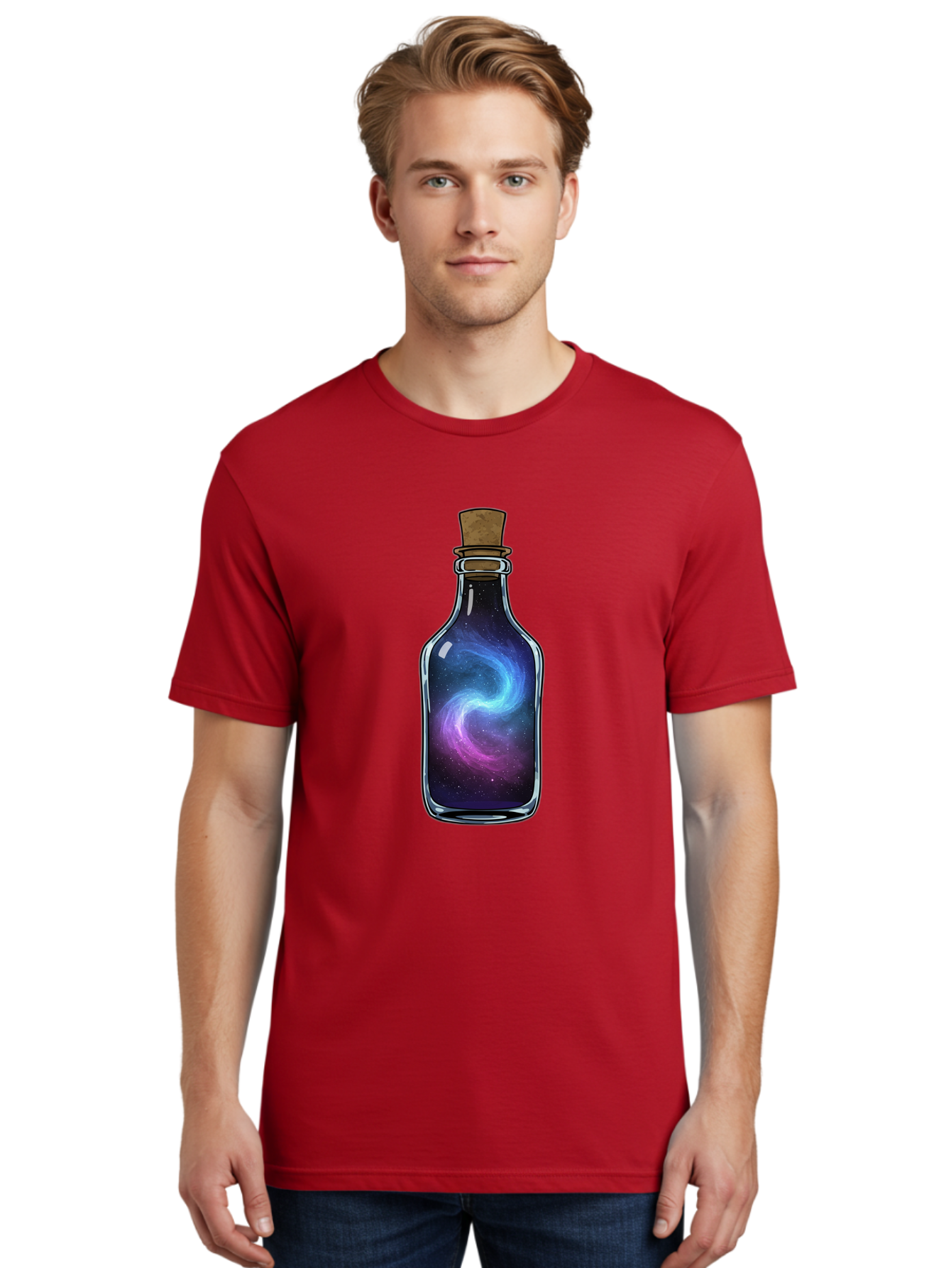 Galaxy-In-Bottle-22 Men'S Graphic Tee, 100% Cotton, Comfortable Casual Summer Wear, Machine Washable, Vintage Camera, Old Camera, Antique Camera, Black Camera, Classic Photography, Photography Equipment, Nostalgic Device, Film Camera, Baj034