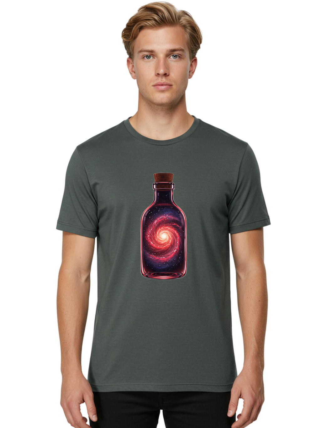 Galaxy-In-Bottle-23 Men'S Graphic Tee, 100% Cotton, Comfortable Casual Summer Wear, Machine Washable, Vintage Camera, Old Camera, Antique Camera, Black Camera, Classic Photography, Photography Equipment, Nostalgic Device, Film Camera, Baj035