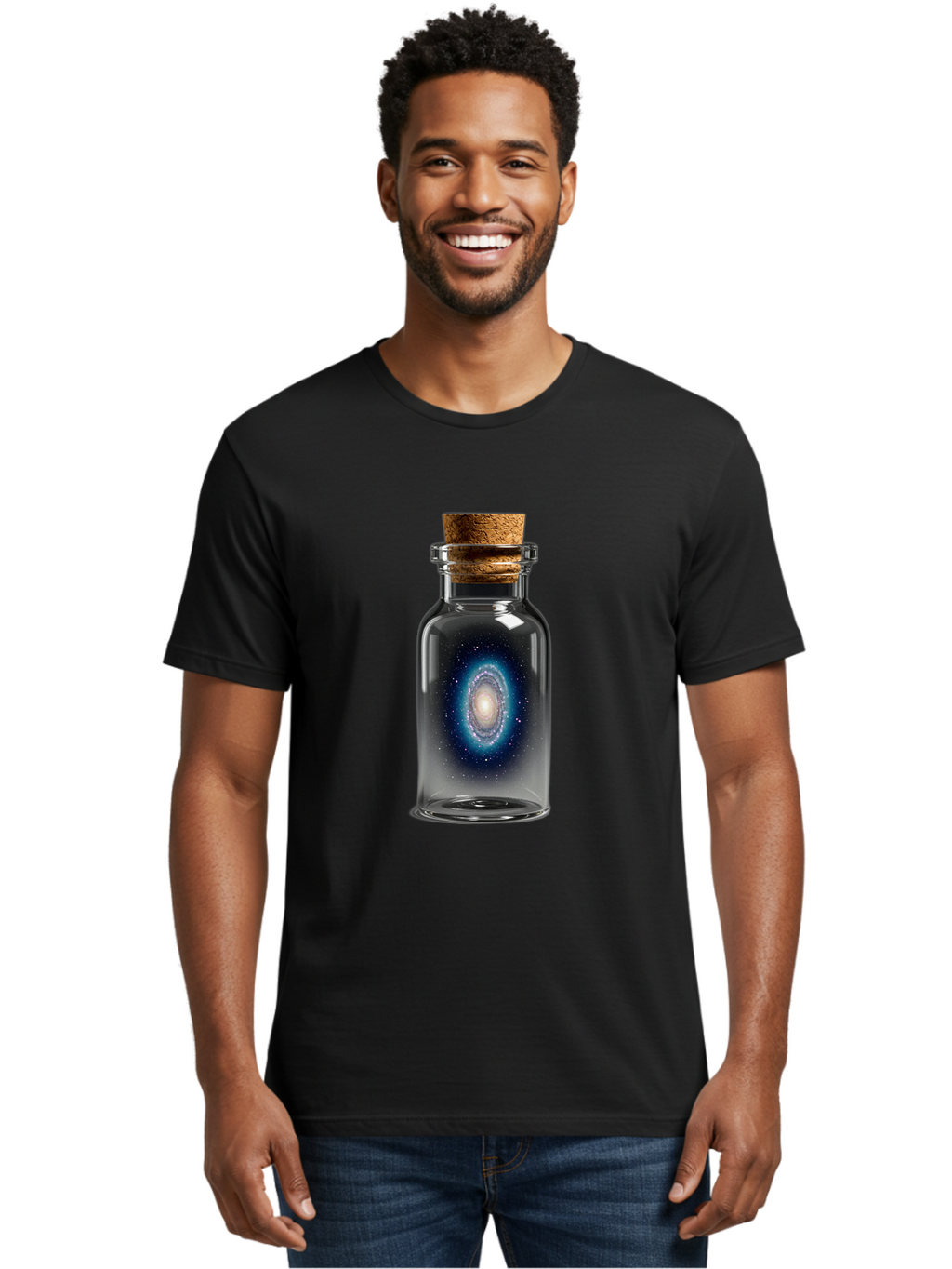 Galaxy-In-Bottle-26 Men'S Graphic Tee, 100% Cotton, Comfortable Casual Summer Wear, Machine Washable, Vintage Camera, Old Camera, Antique Camera, Black Camera, Classic Photography, Photography Equipment, Nostalgic Device, Film Camera, Baj038
