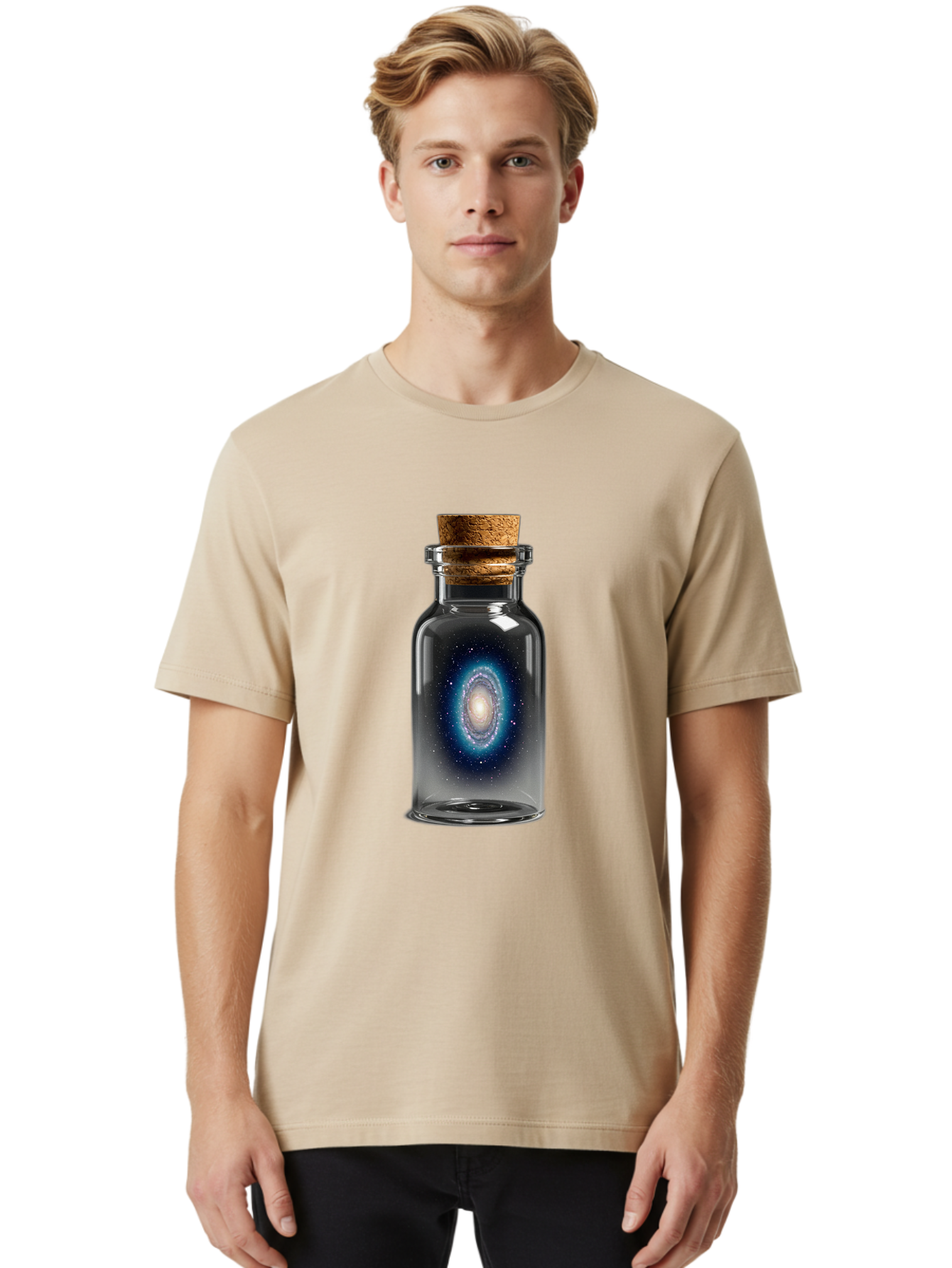 Galaxy-In-Bottle-26 Men'S Graphic Tee, 100% Cotton, Comfortable Casual Summer Wear, Machine Washable, Vintage Camera, Old Camera, Antique Camera, Black Camera, Classic Photography, Photography Equipment, Nostalgic Device, Film Camera, Baj038