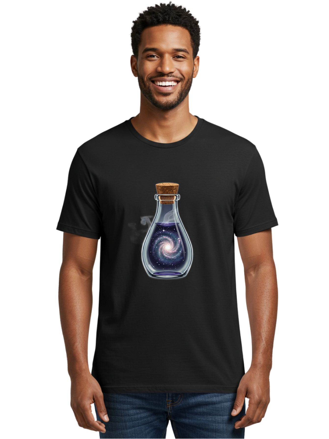 Galaxy-In-Bottle-28 Men'S Graphic Tee, 100% Cotton, Comfortable Casual Summer Wear, Machine Washable, Vintage Camera, Old Camera, Antique Camera, Black Camera, Classic Photography, Photography Equipment, Nostalgic Device, Film Camera, Baj040