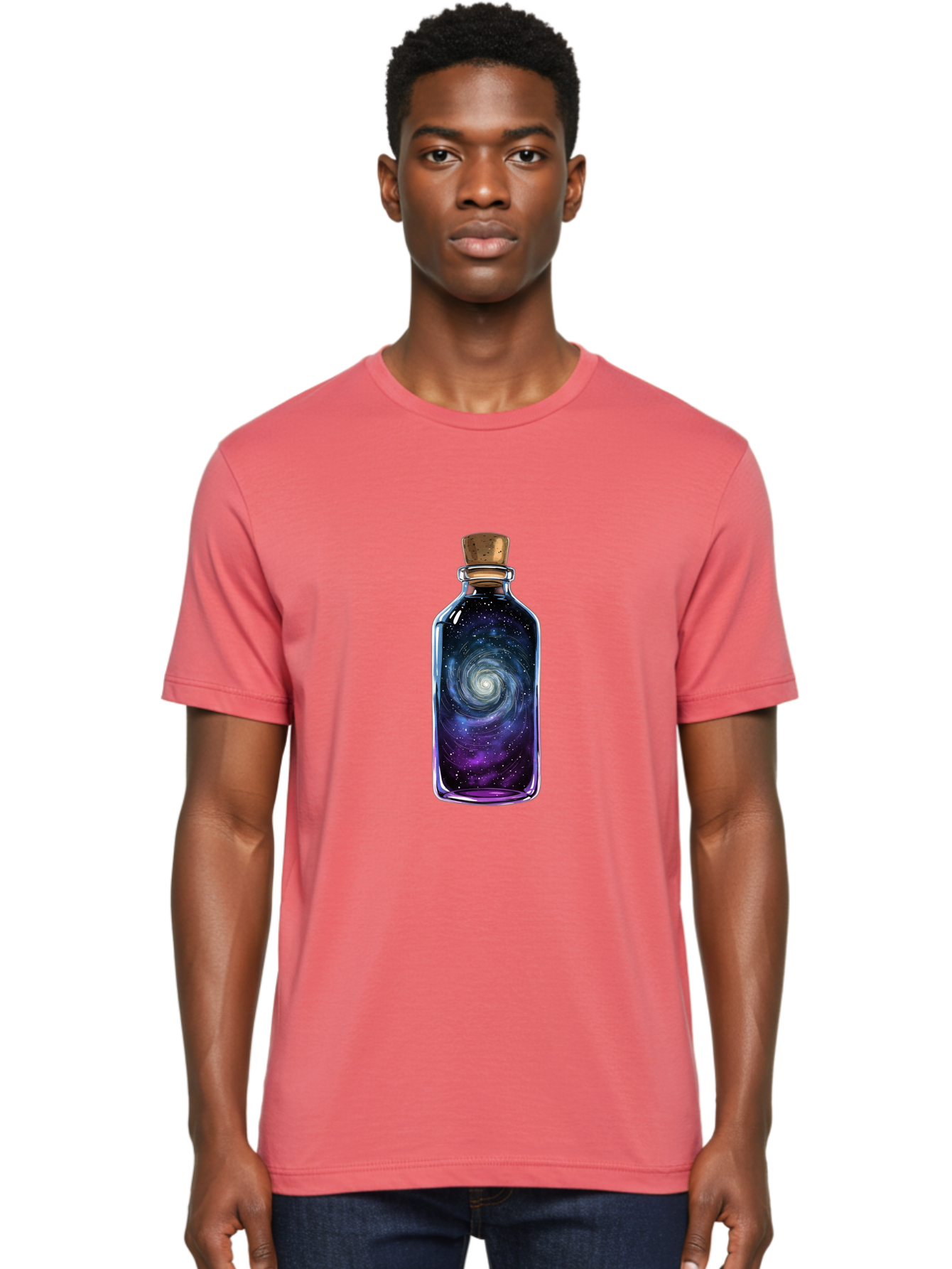 Galaxy-In-Bottle-3 Men'S Graphic Tee, 100% Cotton, Comfortable Casual Summer Wear, Machine Washable, Vintage Camera, Old Camera, Antique Camera, Black Camera, Classic Photography, Photography Equipment, Nostalgic Device, Film Camera, Baj041
