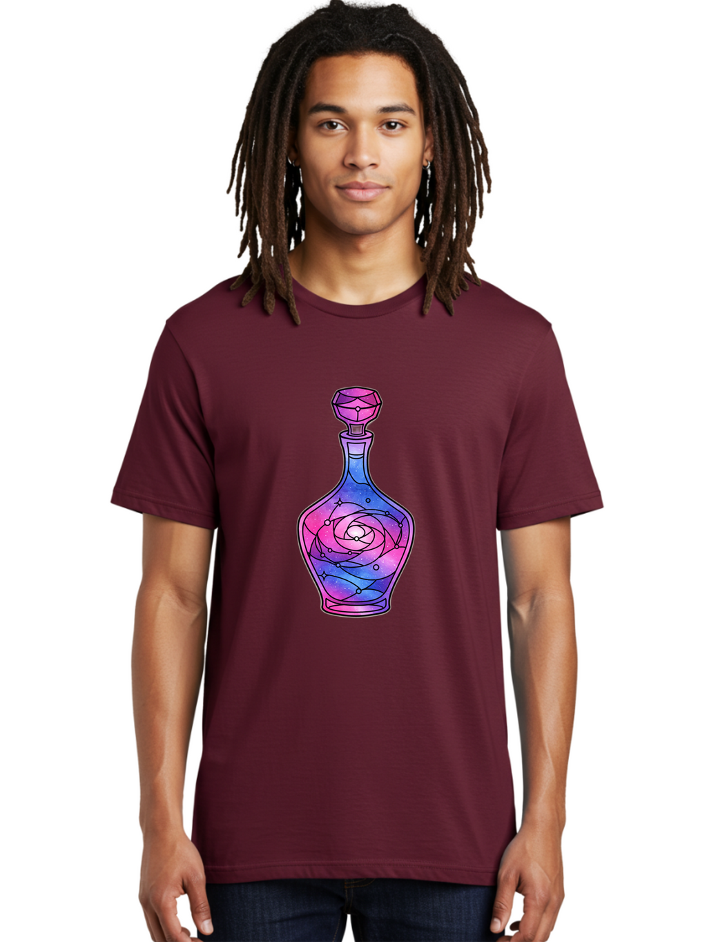 Galaxy-Perfume-Bottle-2 Men'S Graphic Tee, 100% Cotton, Comfortable Casual Summer Wear, Machine Washable, Vintage Camera, Old Camera, Antique Camera, Black Camera, Classic Photography, Photography Equipment, Nostalgic Device, Film Camera, Baj051