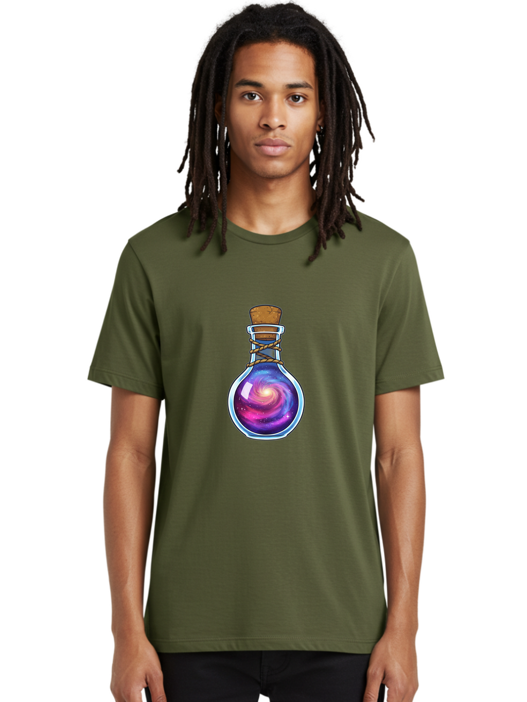 Galaxy-Potion-Bottle-3 Men'S Graphic Tee, 100% Cotton, Comfortable Casual Summer Wear, Machine Washable, Vintage Camera, Old Camera, Antique Camera, Black Camera, Classic Photography, Photography Equipment, Nostalgic Device, Film Camera, Baj060