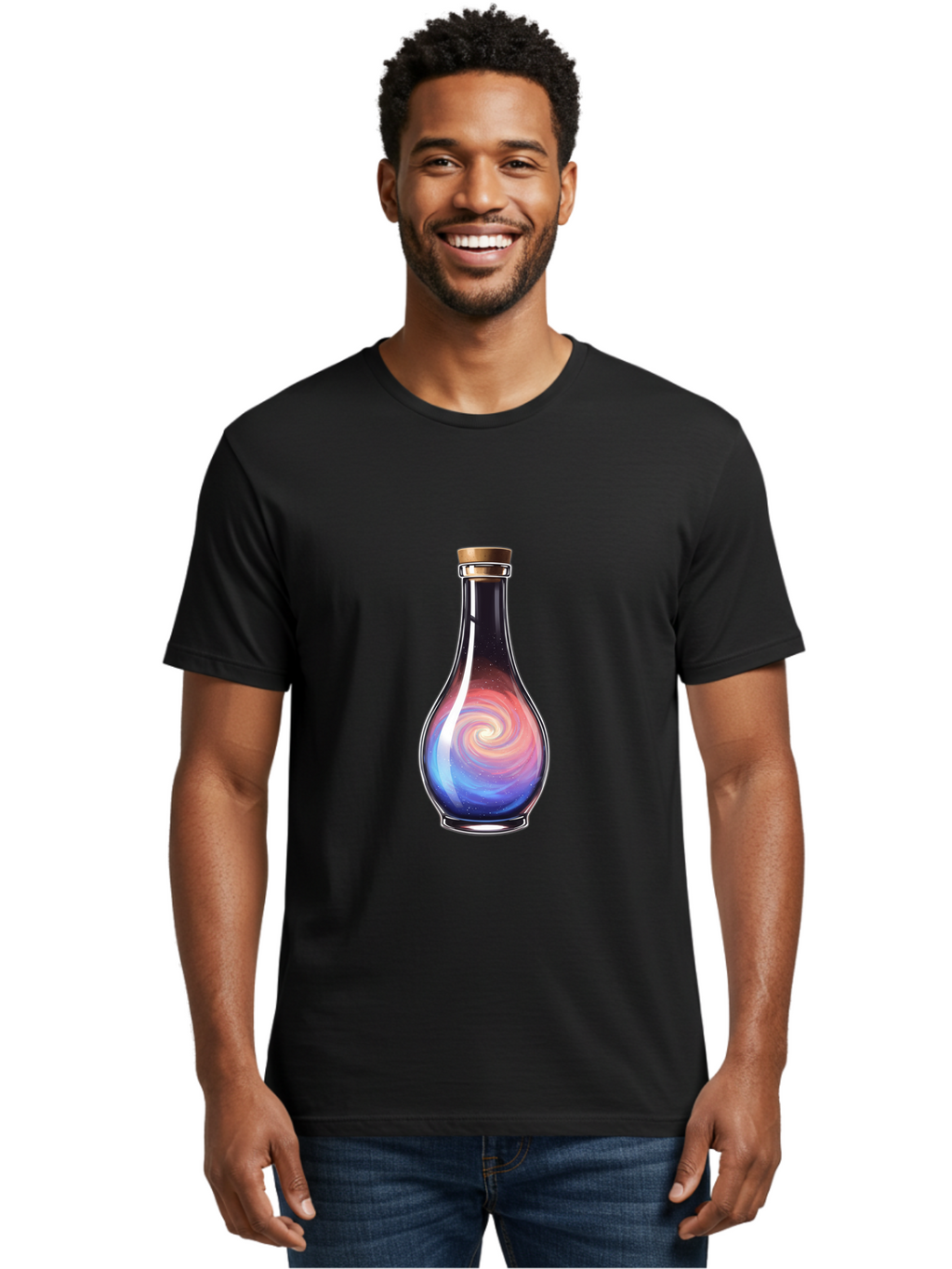 Galaxy-Potion-Bottle Men'S Graphic Tee, 100% Cotton, Comfortable Casual Summer Wear, Machine Washable, Vintage Camera, Old Camera, Antique Camera, Black Camera, Classic Photography, Photography Equipment, Nostalgic Device, Film Camera, Baj061