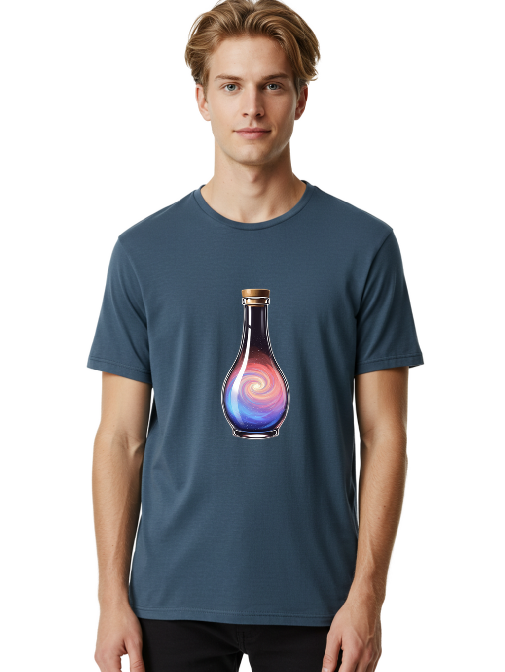 Galaxy-Potion-Bottle Men'S Graphic Tee, 100% Cotton, Comfortable Casual Summer Wear, Machine Washable, Vintage Camera, Old Camera, Antique Camera, Black Camera, Classic Photography, Photography Equipment, Nostalgic Device, Film Camera, Baj061