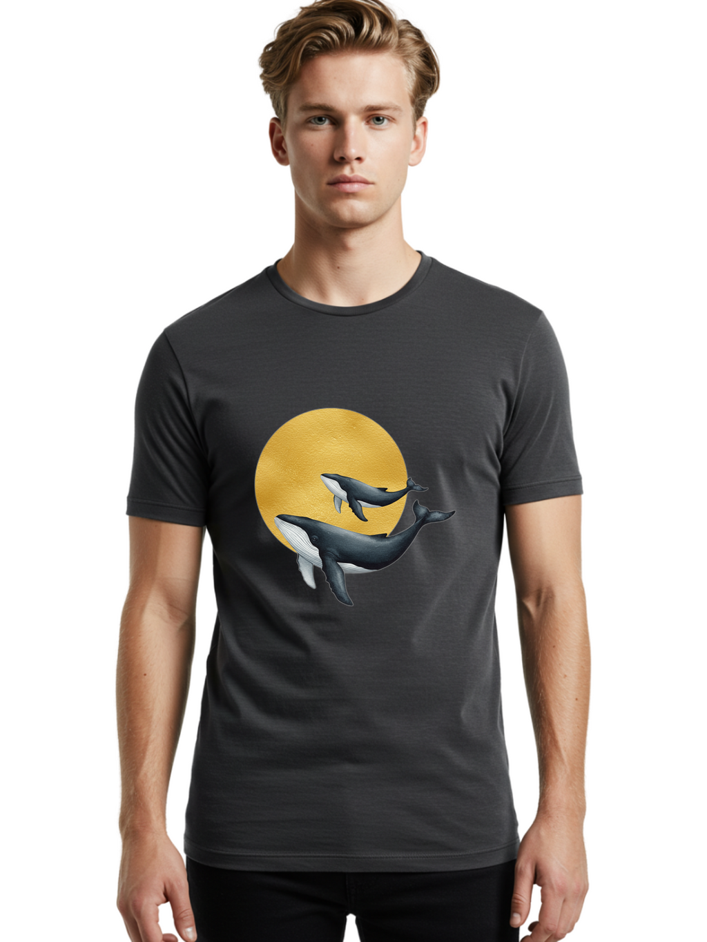 Gold-Moon-Whales Men'S Graphic Tee, 100% Cotton, Comfortable Casual Summer Wear, Machine Washable, Vintage Camera, Old Camera, Antique Camera, Black Camera, Classic Photography, Photography Equipment, Nostalgic Device, Film Camera, Camera Art Baj069