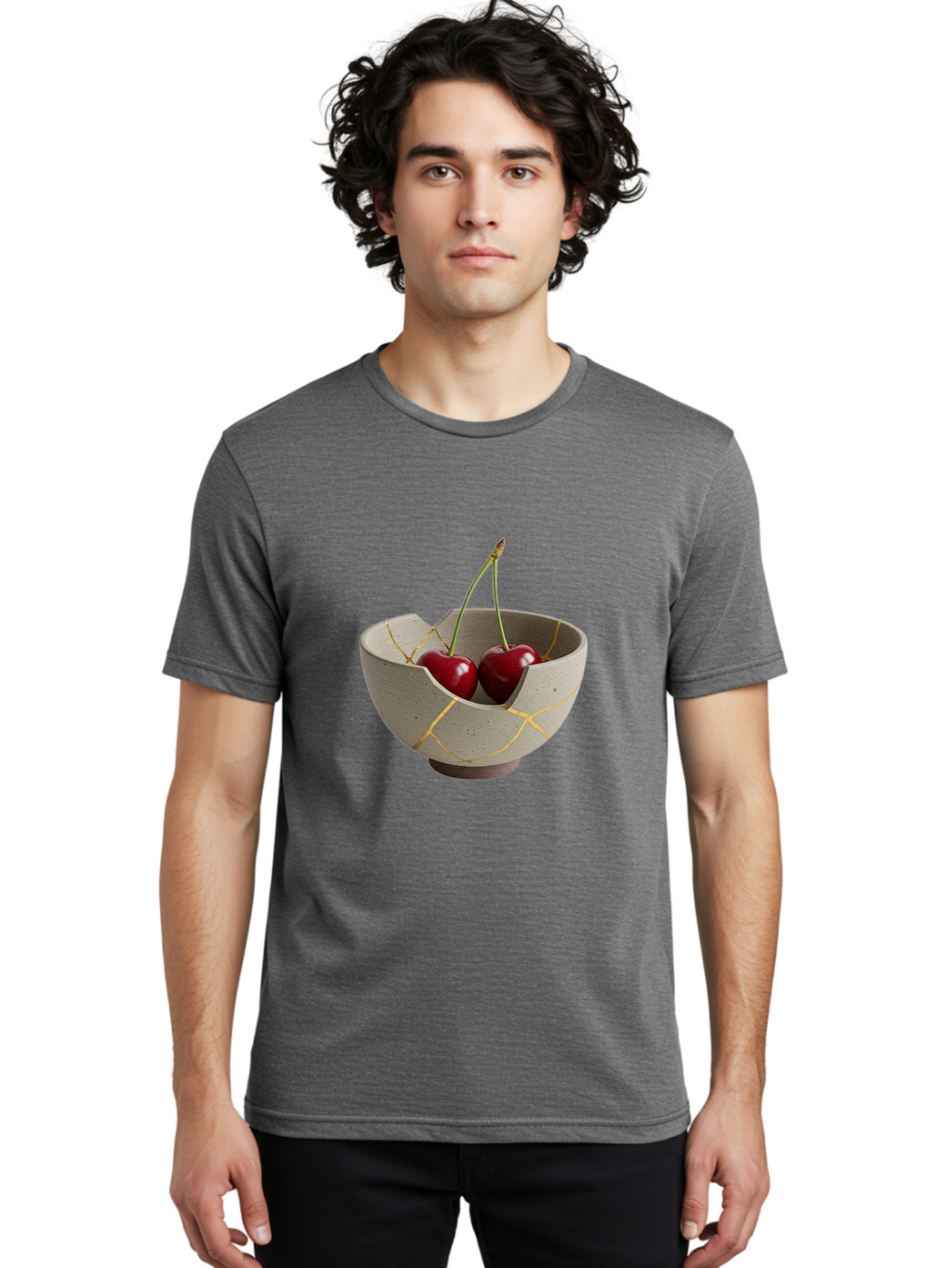 Kintsugi-Bowl-Cherries Men'S Graphic Tee, 100% Cotton, Comfortable Casual Summer Wear, Machine Washable, Vintage Camera, Old Camera, Antique Camera, Black Camera, Classic Photography, Photography Equipment, Nostalgic Device, Film Camera, Baj082