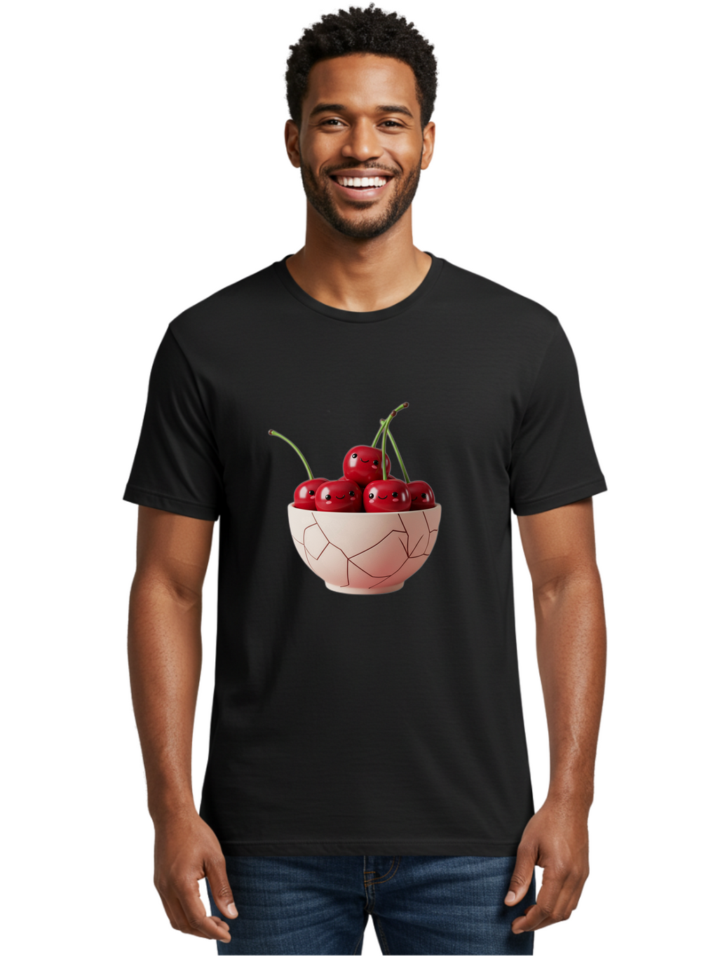 Kintsugi-Bowl-Of-Cherries Men'S Graphic Tee, 100% Cotton, Comfortable Casual Summer Wear, Machine Washable, Vintage Camera, Old Camera, Antique Camera, Black Camera, Classic Photography, Photography Equipment, Nostalgic Device, Film Camera, Baj083