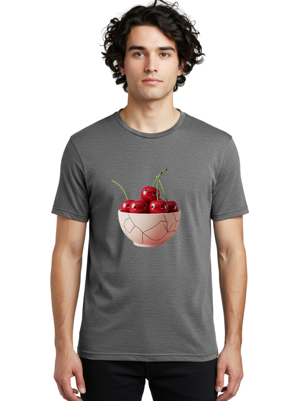 Kintsugi-Bowl-Of-Cherries Men'S Graphic Tee, 100% Cotton, Comfortable Casual Summer Wear, Machine Washable, Vintage Camera, Old Camera, Antique Camera, Black Camera, Classic Photography, Photography Equipment, Nostalgic Device, Film Camera, Baj083
