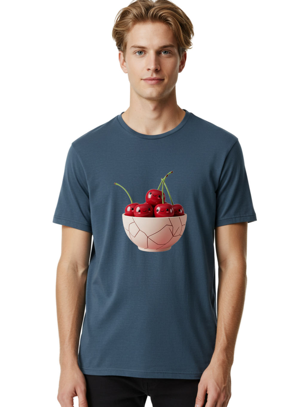 Kintsugi-Bowl-Of-Cherries Men'S Graphic Tee, 100% Cotton, Comfortable Casual Summer Wear, Machine Washable, Vintage Camera, Old Camera, Antique Camera, Black Camera, Classic Photography, Photography Equipment, Nostalgic Device, Film Camera, Baj083
