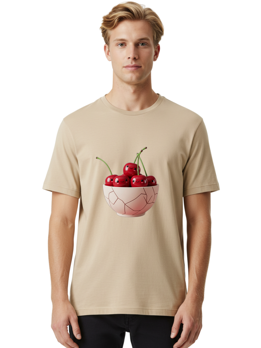 Kintsugi-Bowl-Of-Cherries Men'S Graphic Tee, 100% Cotton, Comfortable Casual Summer Wear, Machine Washable, Vintage Camera, Old Camera, Antique Camera, Black Camera, Classic Photography, Photography Equipment, Nostalgic Device, Film Camera, Baj083