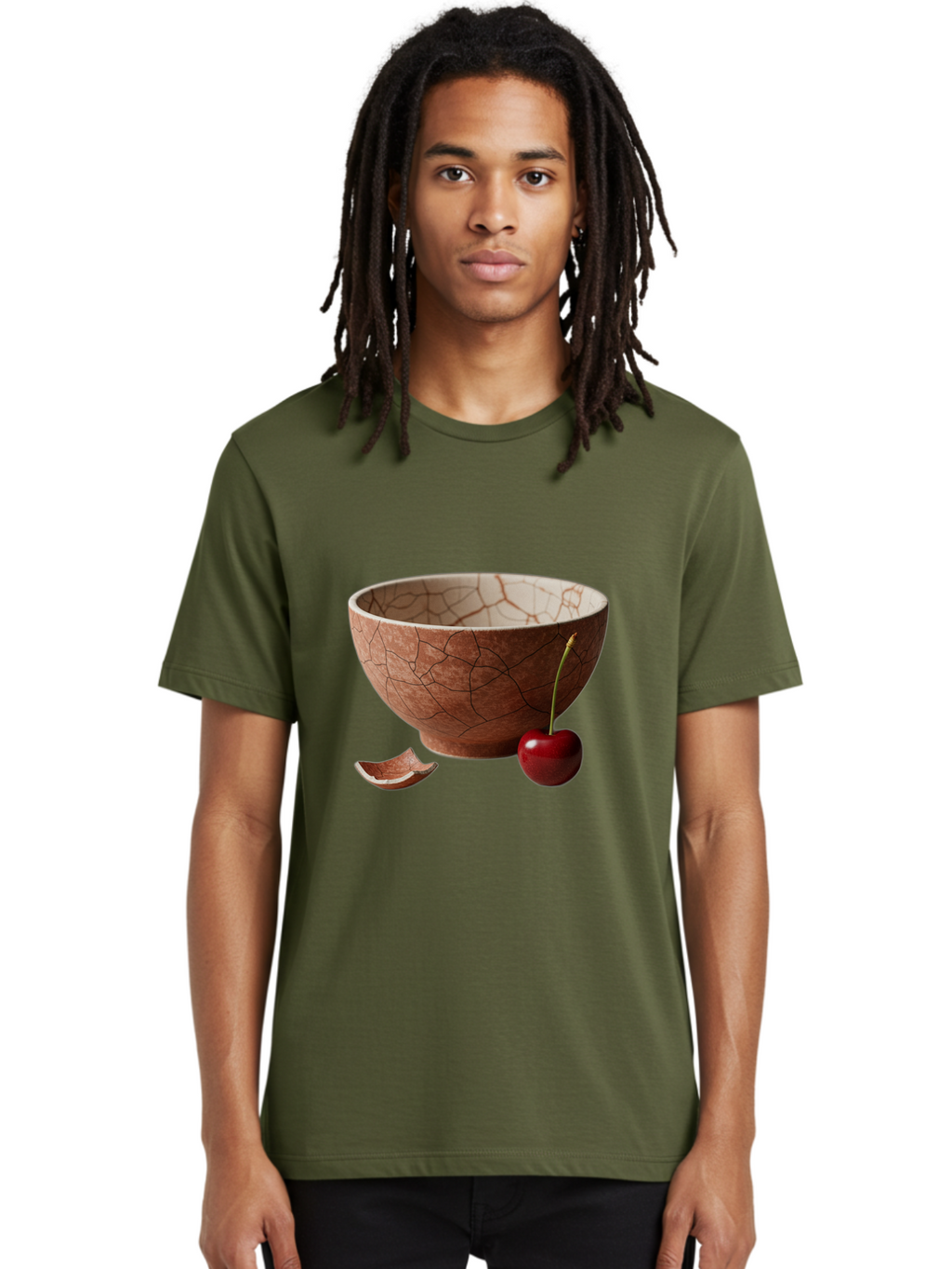 Kintsugi-Bowl-With-Cherry Men'S Graphic Tee, 100% Cotton, Comfortable Casual Summer Wear, Machine Washable, Vintage Camera, Old Camera, Antique Camera, Black Camera, Classic Photography, Photography Equipment, Nostalgic Device, Film Camera, Baj084