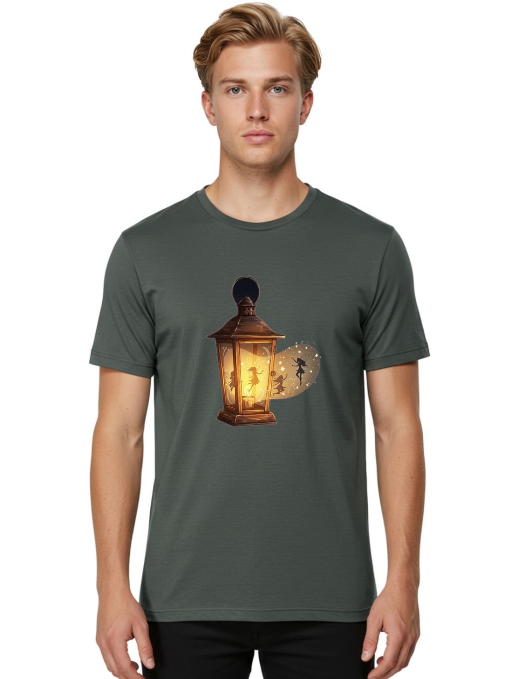 Lantern-With-Dancing-Fairy Men'S Graphic Tee, 100% Cotton, Comfortable Casual Summer Wear, Machine Washable, Vintage Camera, Old Camera, Antique Camera, Black Camera, Classic Photography, Photography Equipment, Nostalgic Device, Film Camera, Baj088