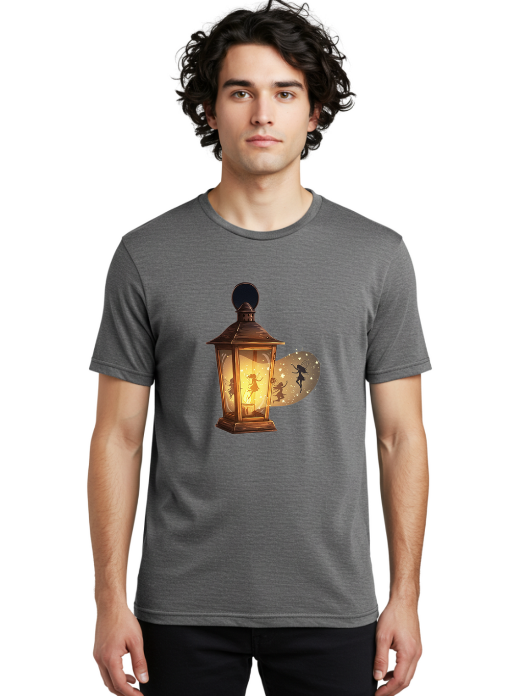 Lantern-With-Dancing-Fairy Men'S Graphic Tee, 100% Cotton, Comfortable Casual Summer Wear, Machine Washable, Vintage Camera, Old Camera, Antique Camera, Black Camera, Classic Photography, Photography Equipment, Nostalgic Device, Film Camera, Baj088