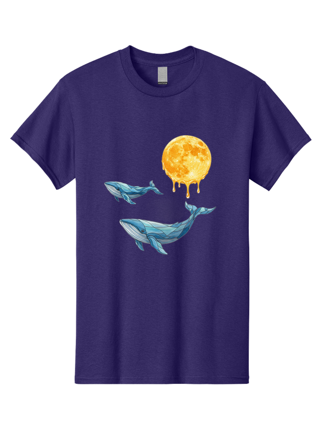 Low-Poly-Whales-Dripping-Moon Men'S Graphic Tee, 100% Cotton, Comfortable Casual Summer Wear, Machine Washable, Vintage Camera, Old Camera, Antique Camera, Black Camera, Classic Photography, Photography Equipment, Nostalgic Device, Baj093