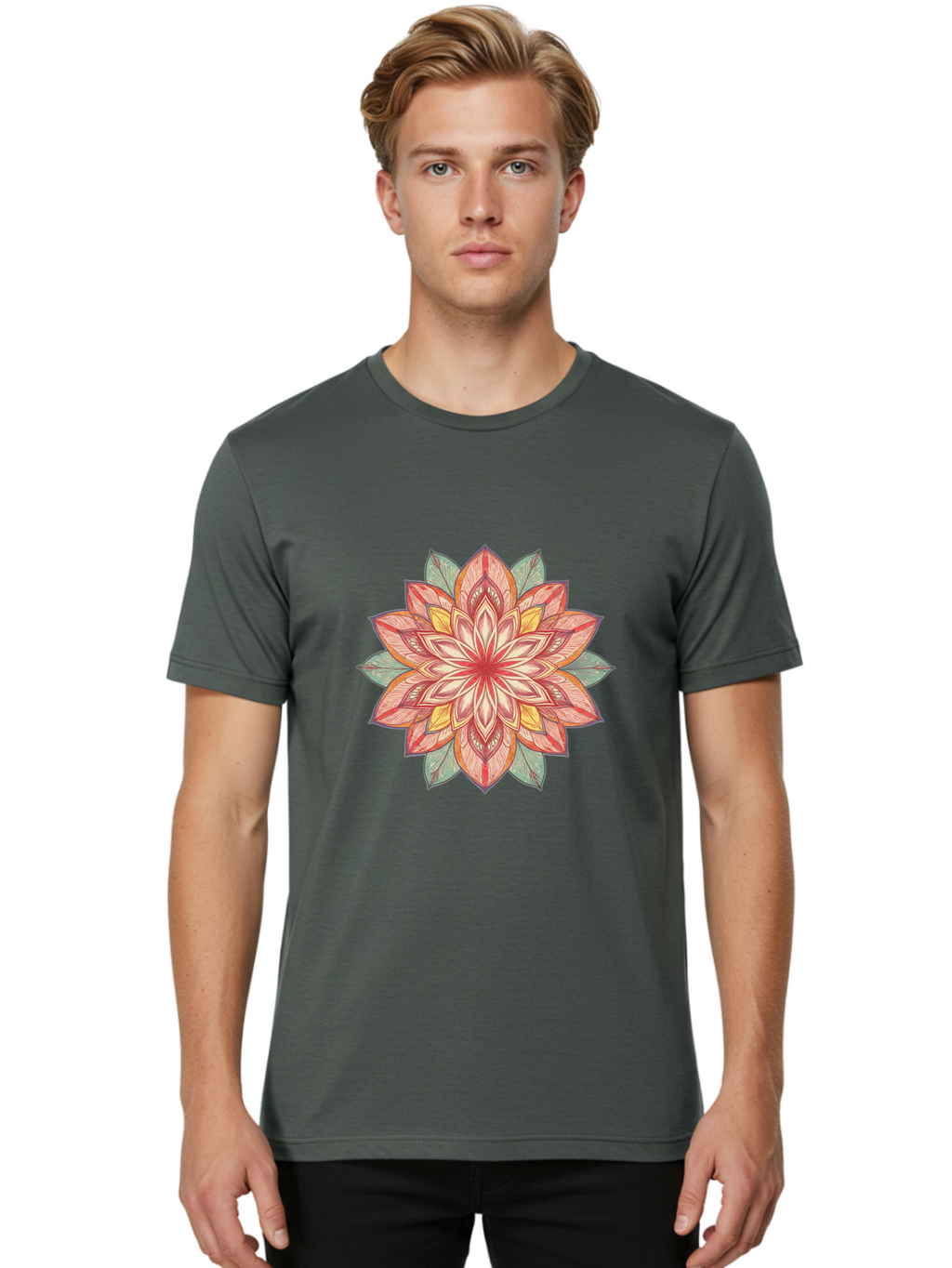 Mandala Men'S Graphic Tee, 100% Cotton, Comfortable Casual Summer Wear, Machine Washable, Vintage Camera, Old Camera, Antique Camera, Black Camera, Classic Photography, Photography Equipment, Nostalgic Device, Film Camera, Camera Art Baj094