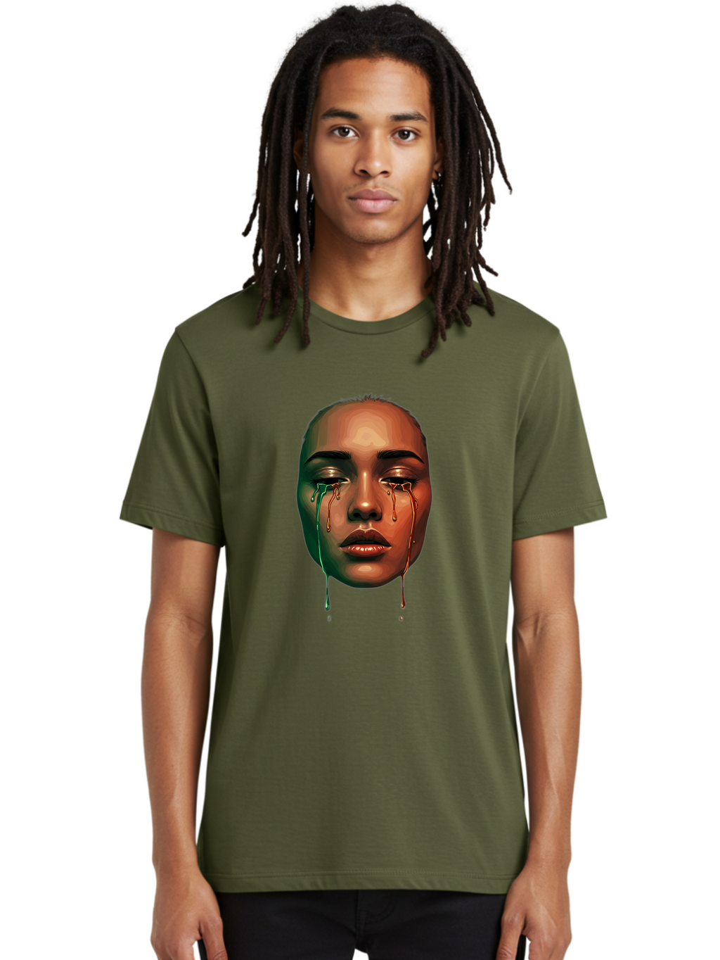 Melting-Face-1 Men'S Graphic Tee, 100% Cotton, Comfortable Casual Summer Wear, Machine Washable, Vintage Camera, Old Camera, Antique Camera, Black Camera, Classic Photography, Photography Equipment, Nostalgic Device, Film Camera, Camera Art Baj096