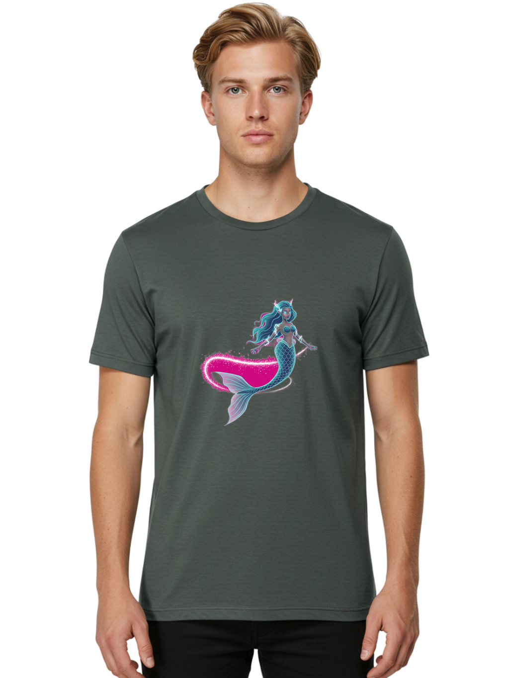Mermaid-1 Men'S Graphic Tee, 100% Cotton, Comfortable Casual Summer Wear, Machine Washable, Vintage Camera, Old Camera, Antique Camera, Black Camera, Classic Photography, Photography Equipment, Nostalgic Device, Film Camera, Camera Art Baj099