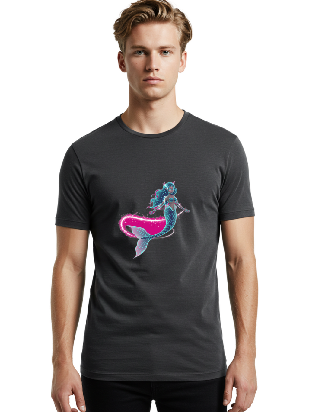 Mermaid-1 Men'S Graphic Tee, 100% Cotton, Comfortable Casual Summer Wear, Machine Washable, Vintage Camera, Old Camera, Antique Camera, Black Camera, Classic Photography, Photography Equipment, Nostalgic Device, Film Camera, Camera Art Baj099